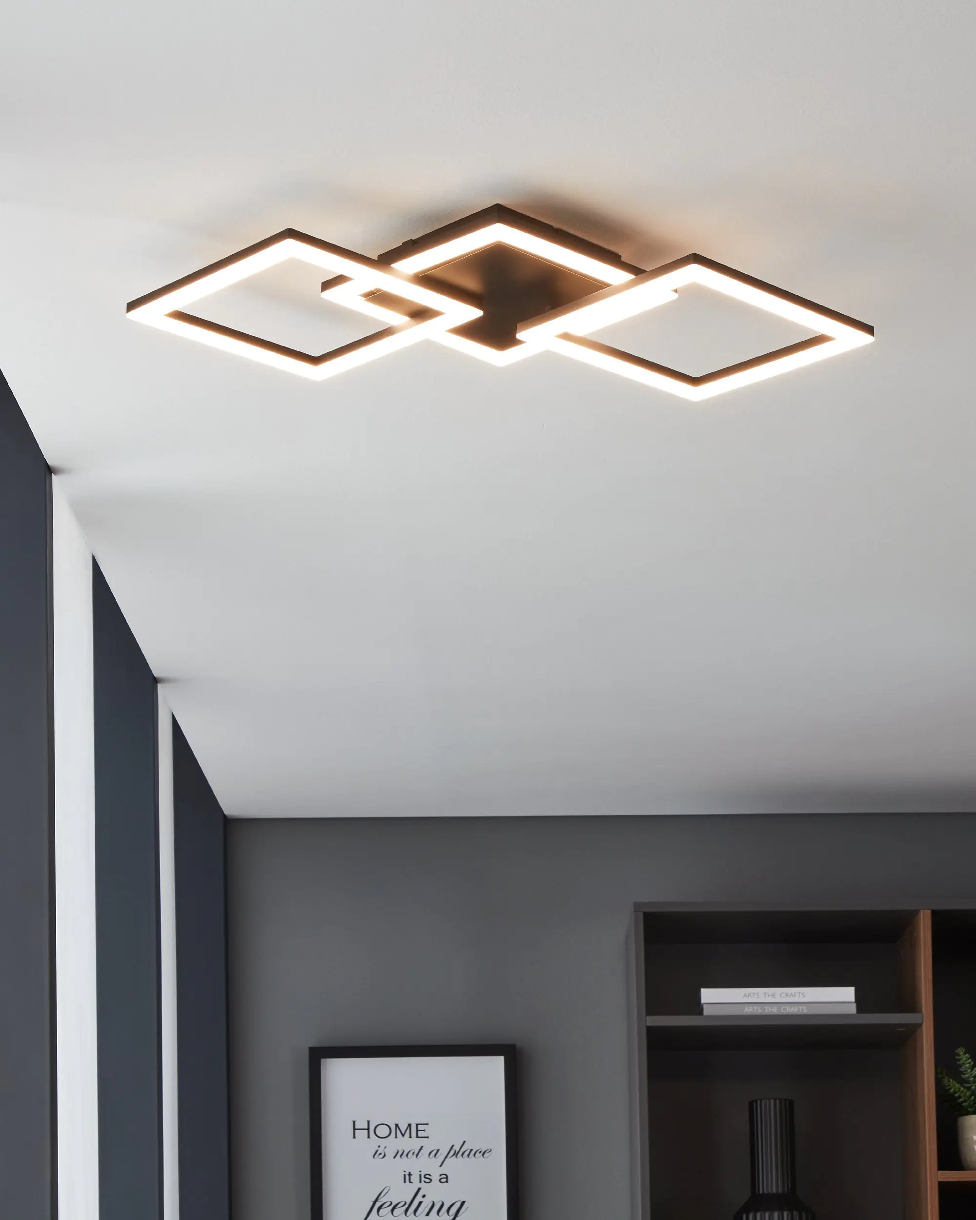 Eglo Connect LED Deckenleuchte Paranday-Z schwarz 65 x 31 cm