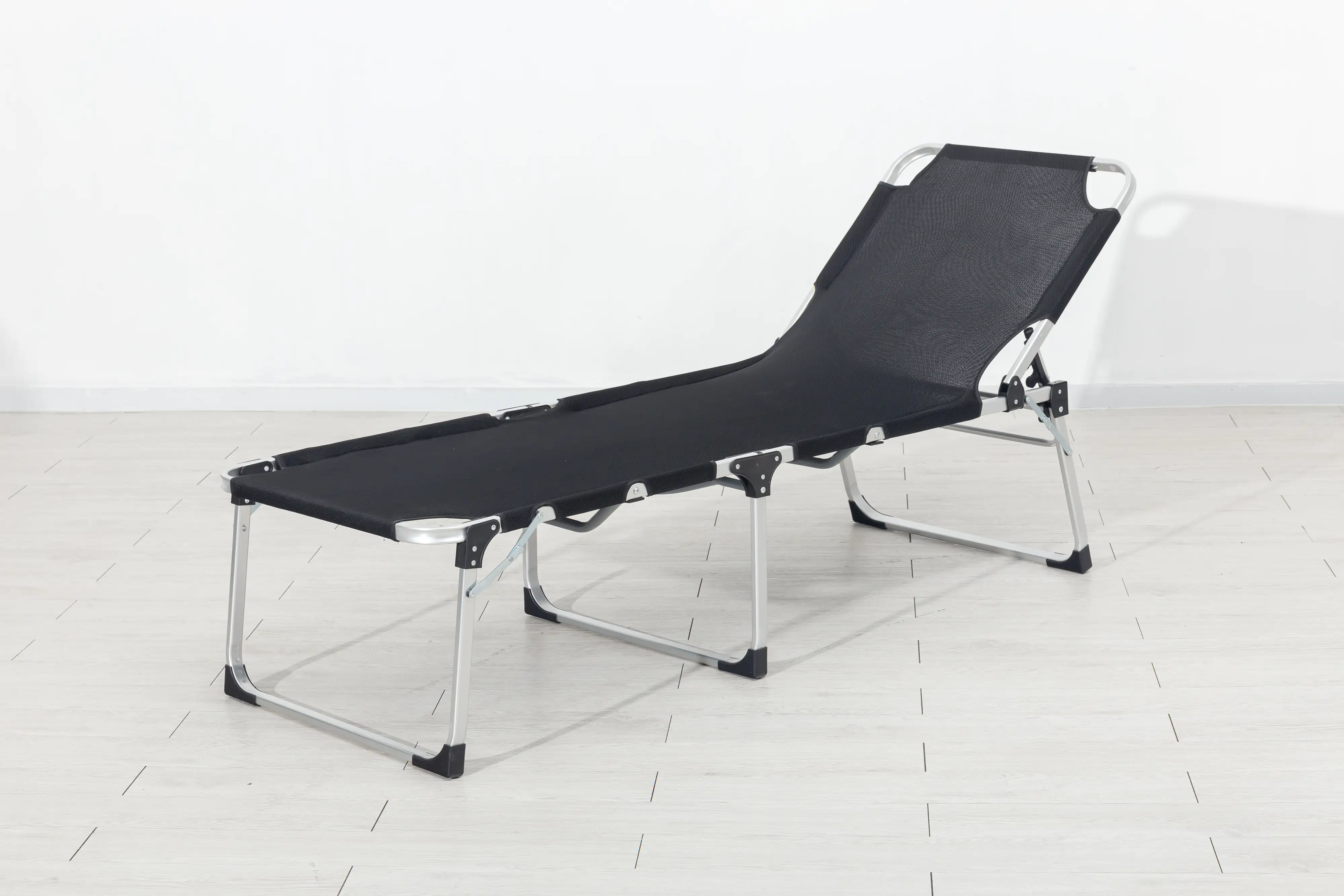 TrendLine Alu-Dreibeinliege De Luxe XL Textilenbespannung, schwarz
