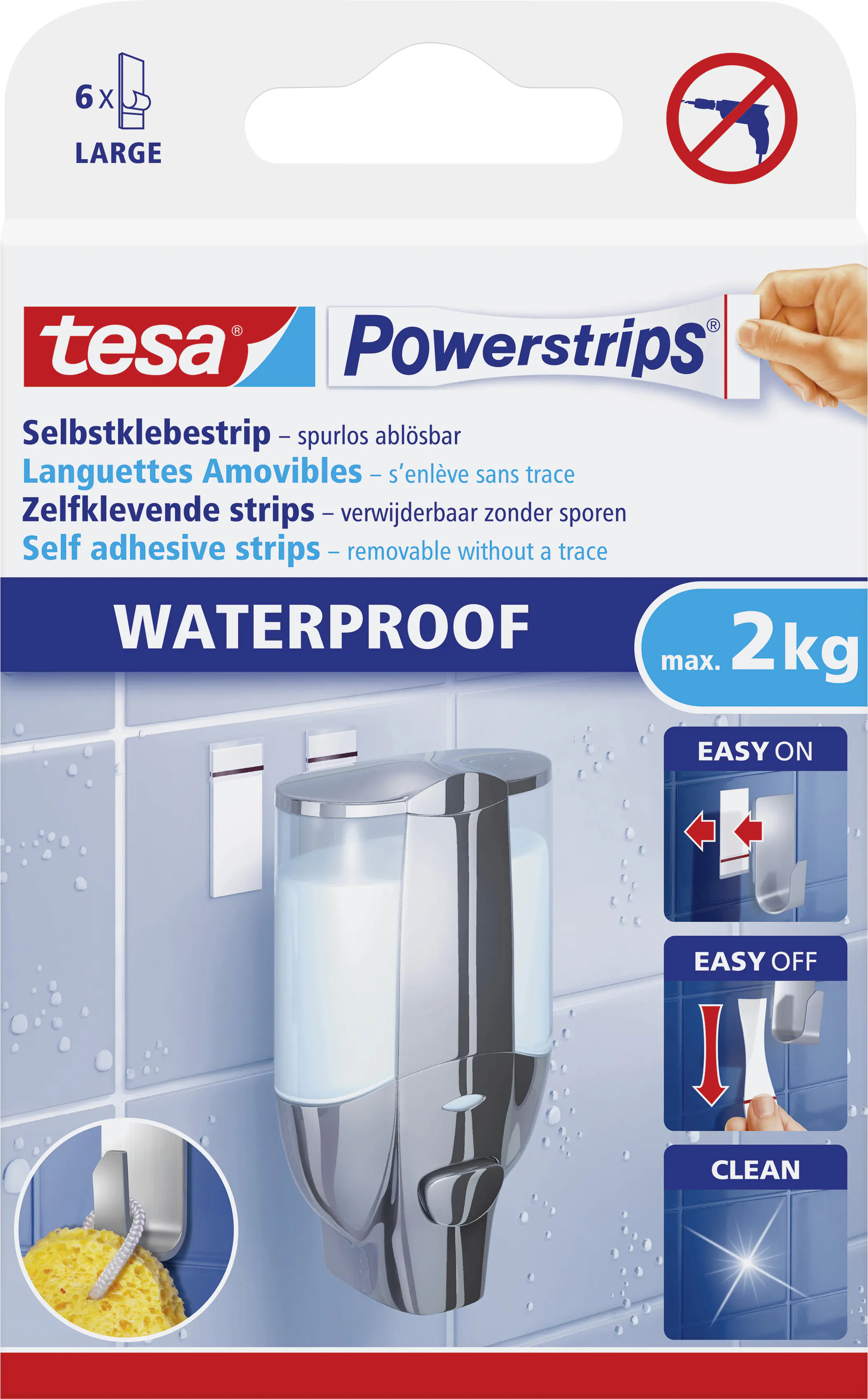 tesa Haken Powerstrip Large weiß, waterproof