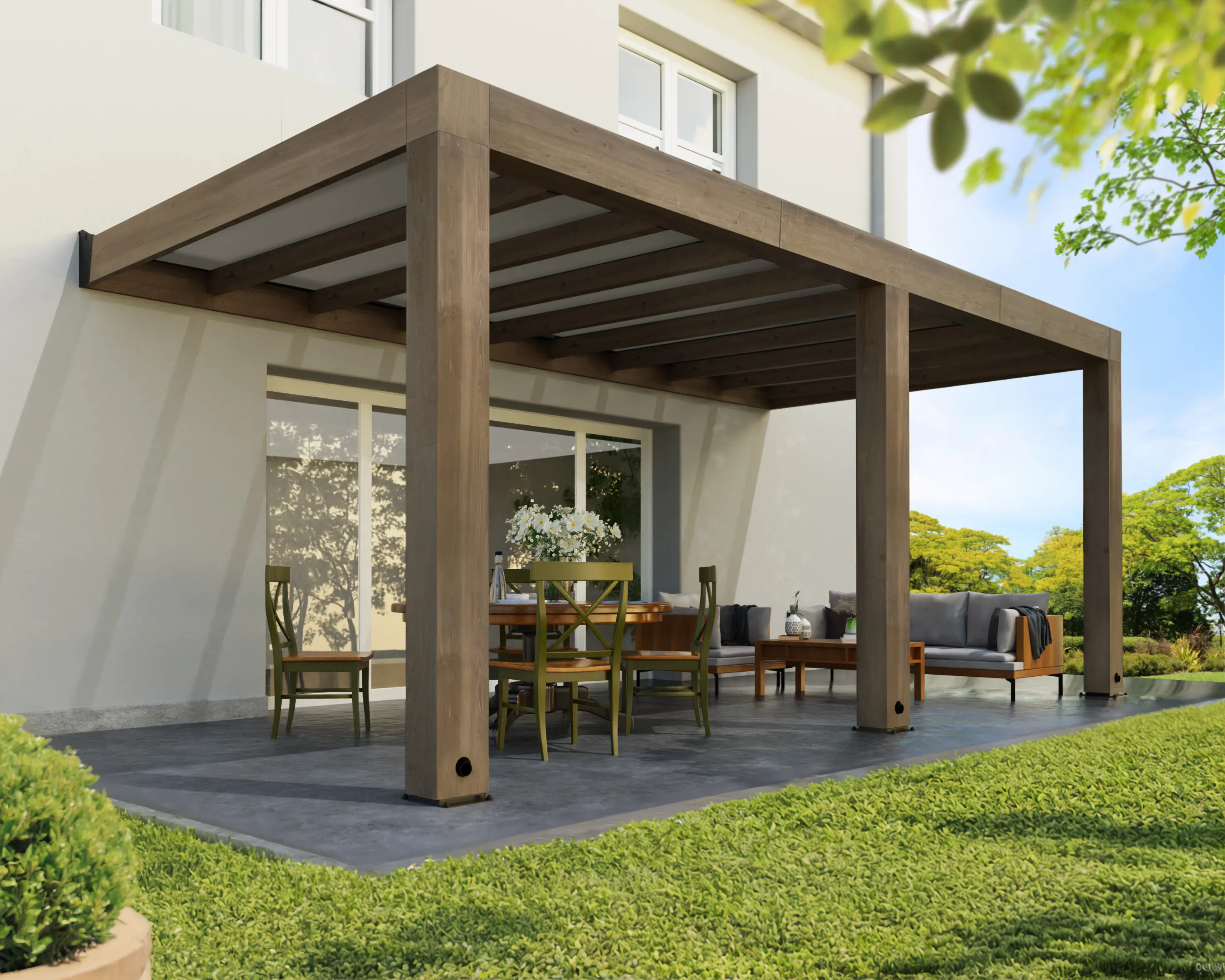 Canopia Terrassenüberdachung Helsinki Holz 600 x 294 cm braun