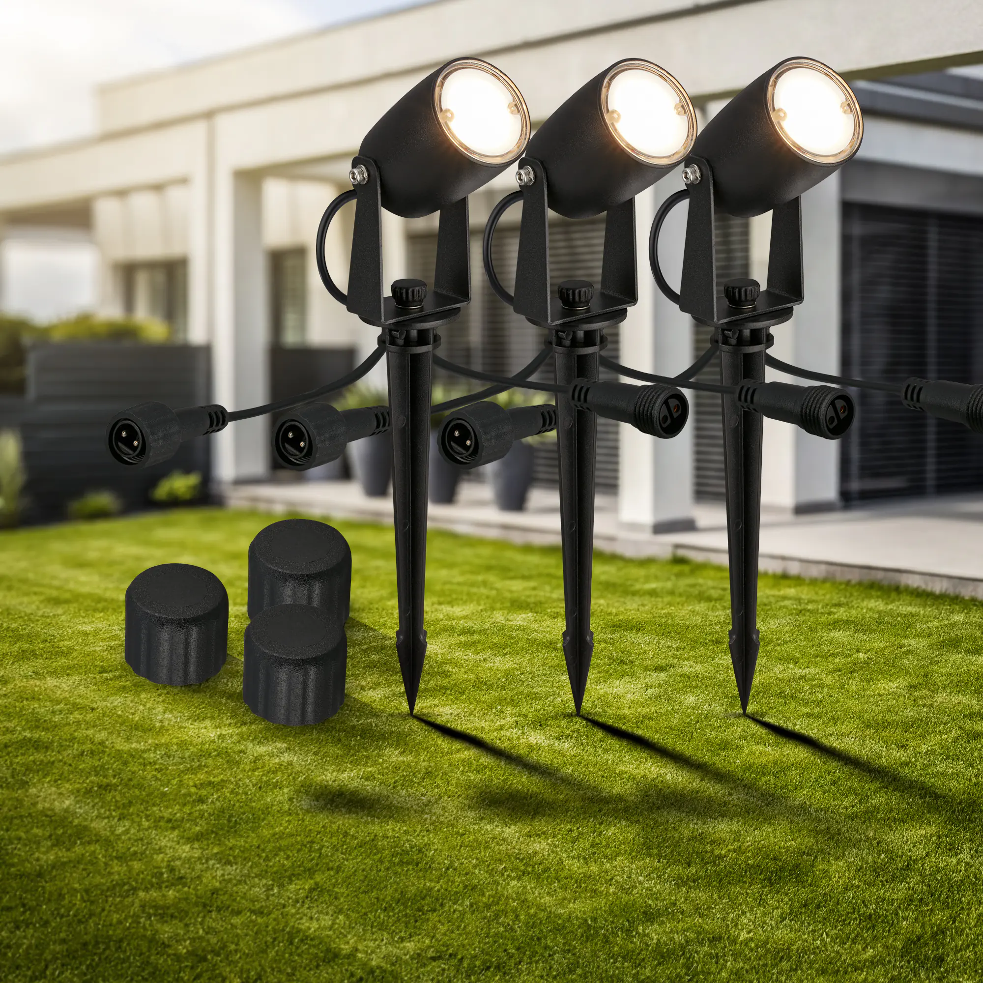 Briloner LED Wegeleuchte Iris Connect to Shine 3er Erweiterungsset 3x2W warmweiß
