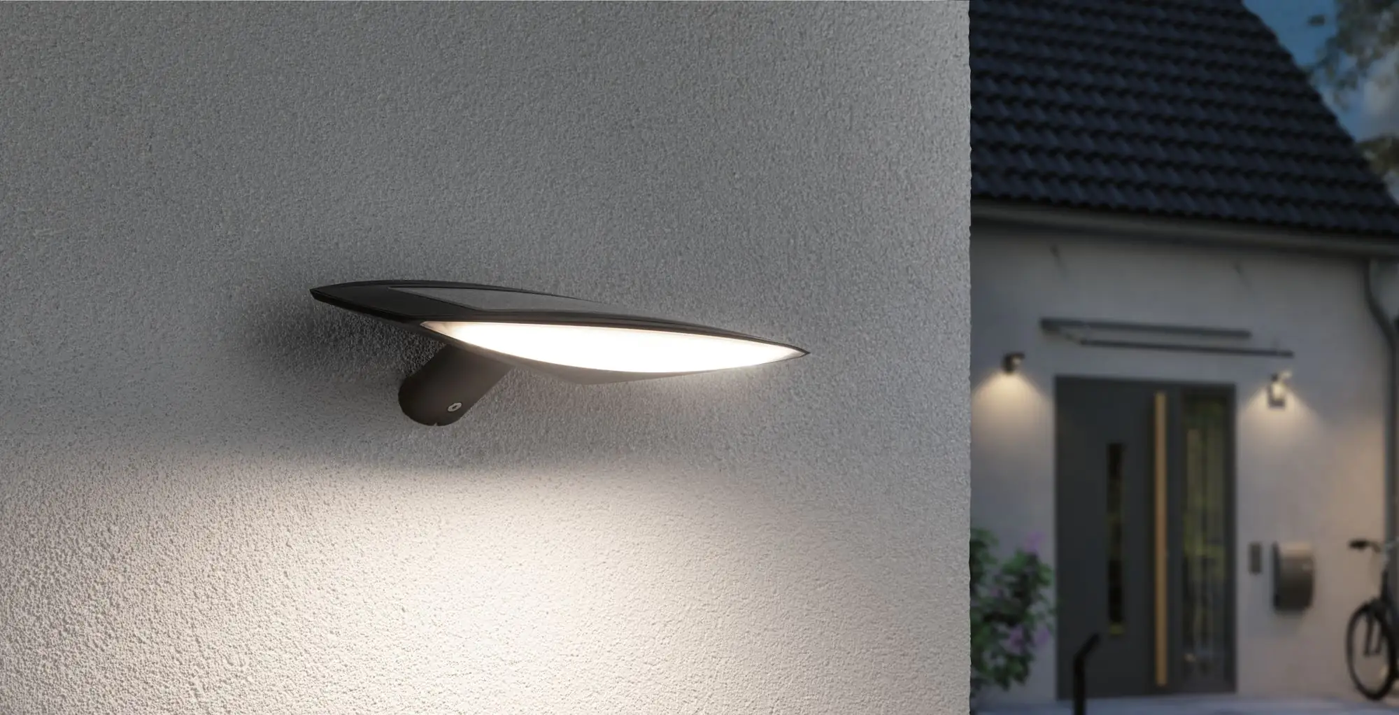 Paulmann Outdoor Solar Wandleuchte Kiran anthrazit warmweiß Bewegungsmelder