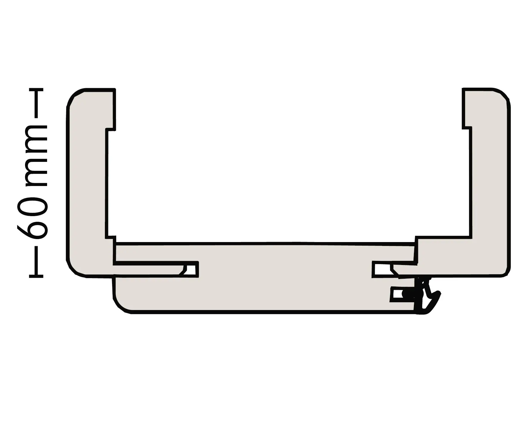 Borne Zarge CPL Lärche Cashmere 61 cm DIN links