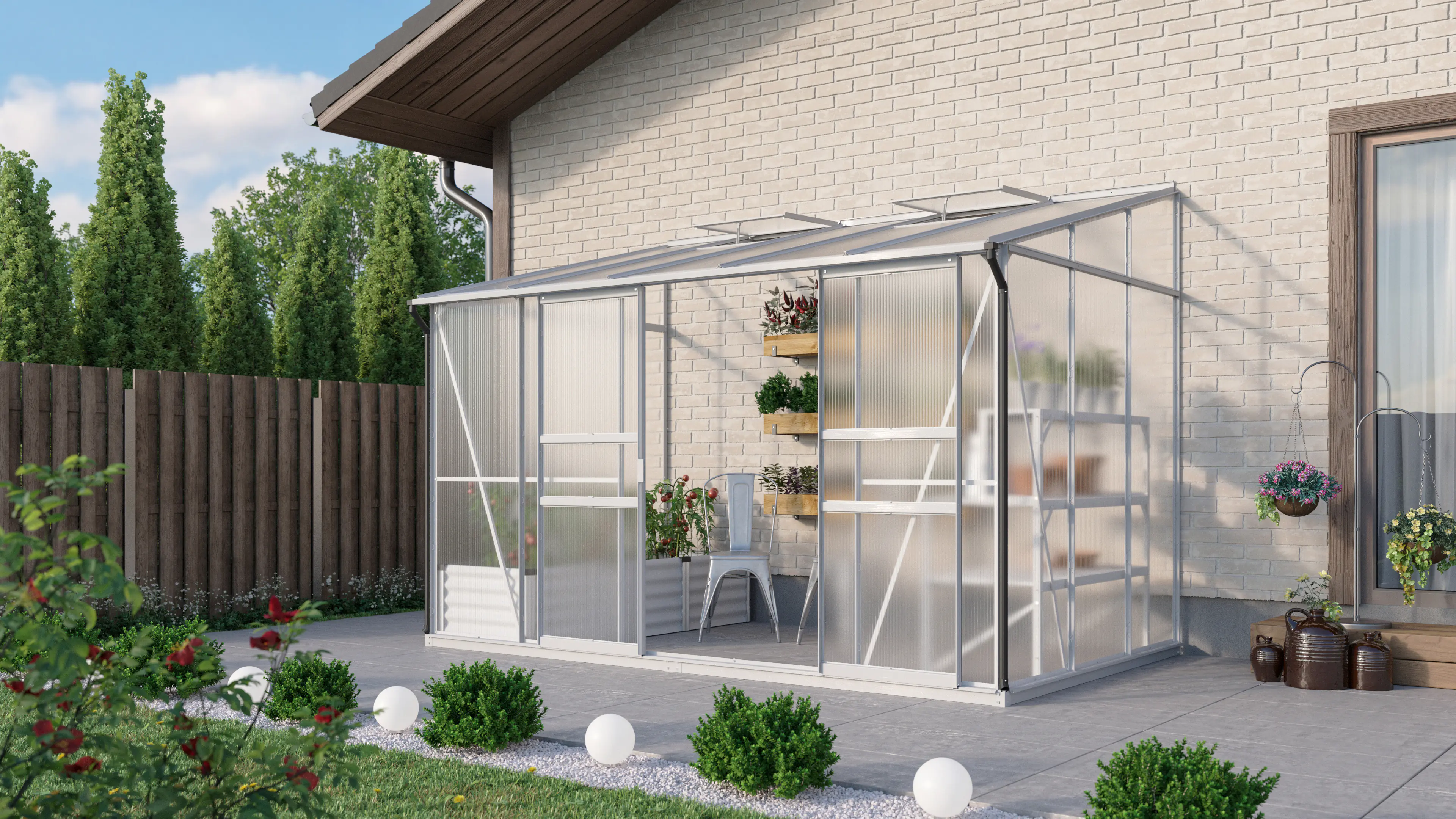 Vitavia Anlehngewächshaus Osiris 6500 190 x 317 cm 4 mm HPK