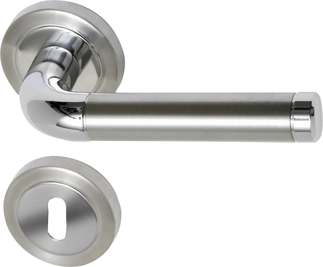 Südmetall Türgriff-Garnitur Rosette Billy BB Edelstahl satiniert/poliert chrom Ø 55 mm