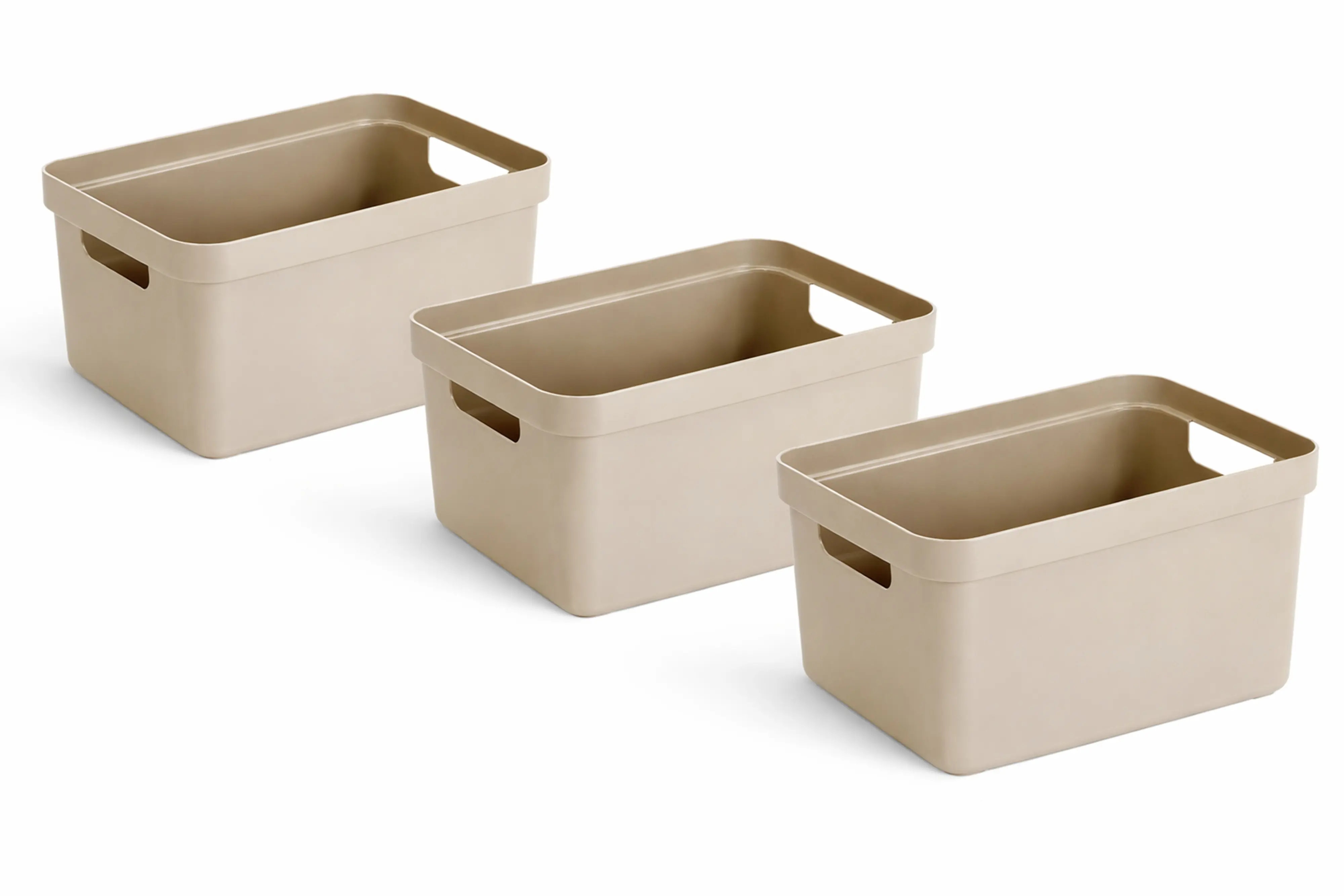 Sunware Aufbewahrungsbox Sigma Home mit Griffen 25,2 x 17,5 cm 5 L beige 3er Set