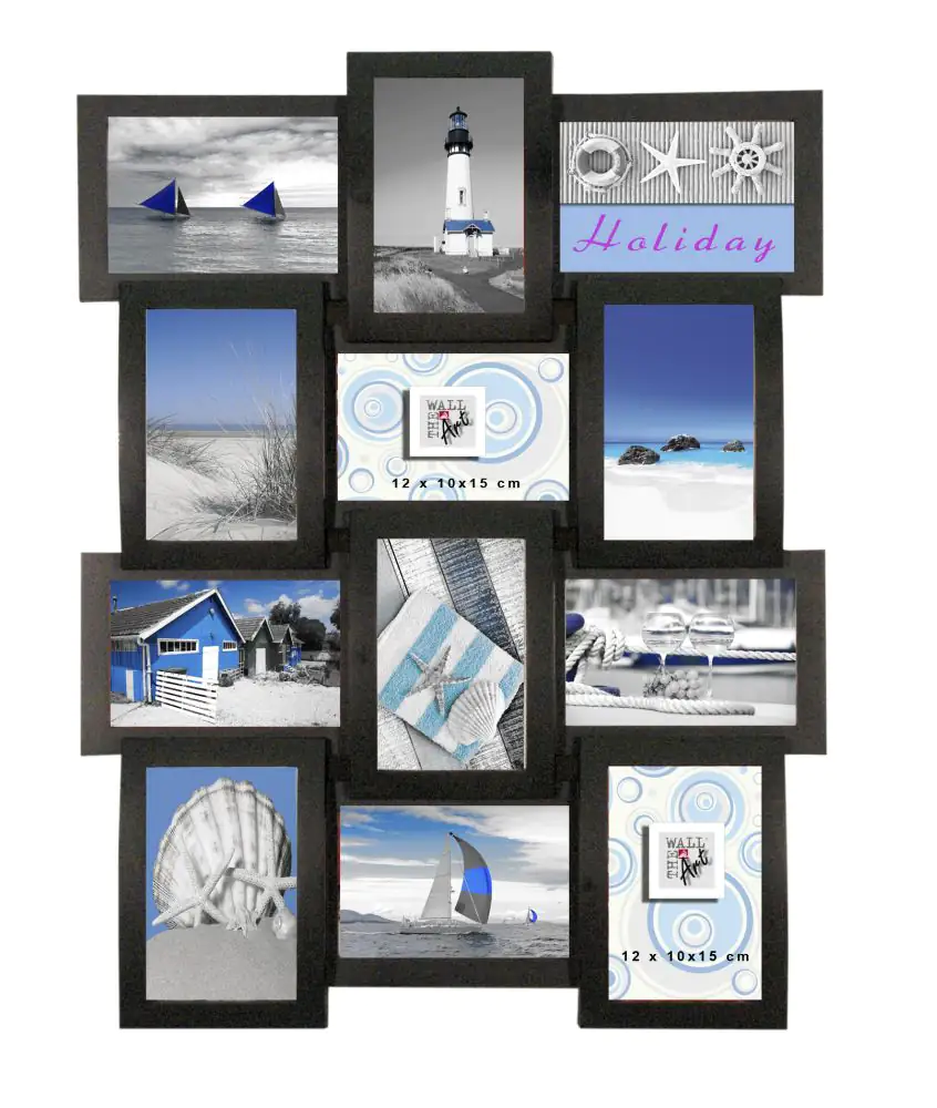 Bilderrahmen Multi Collage 12 Fotos, schwarz, 60 x 40 cm