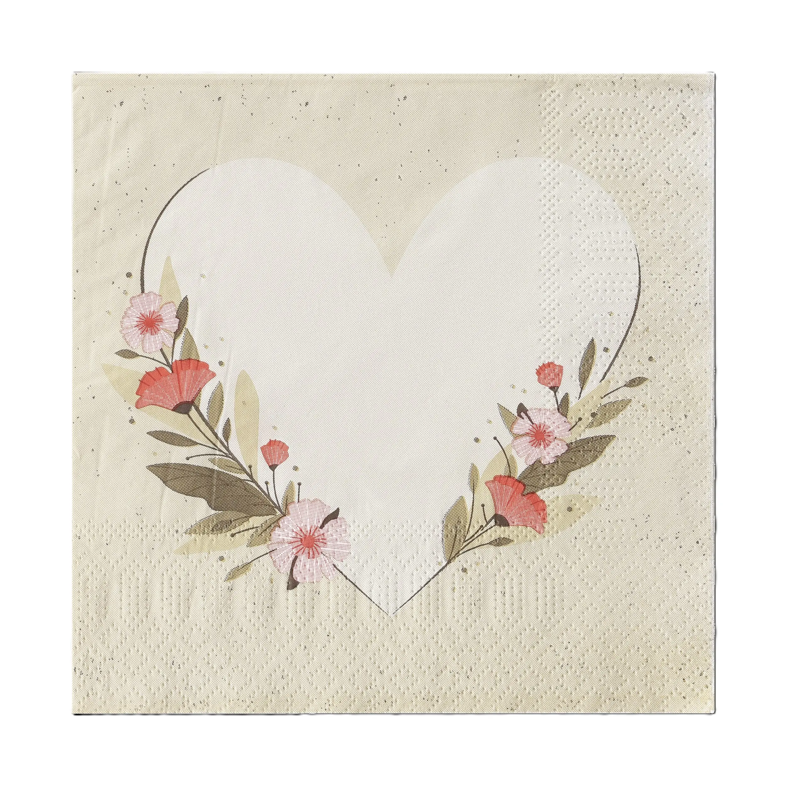 Eglo Servietten Motiv Herz Mahuli bunt 17 x 17 cm - 20er Pack