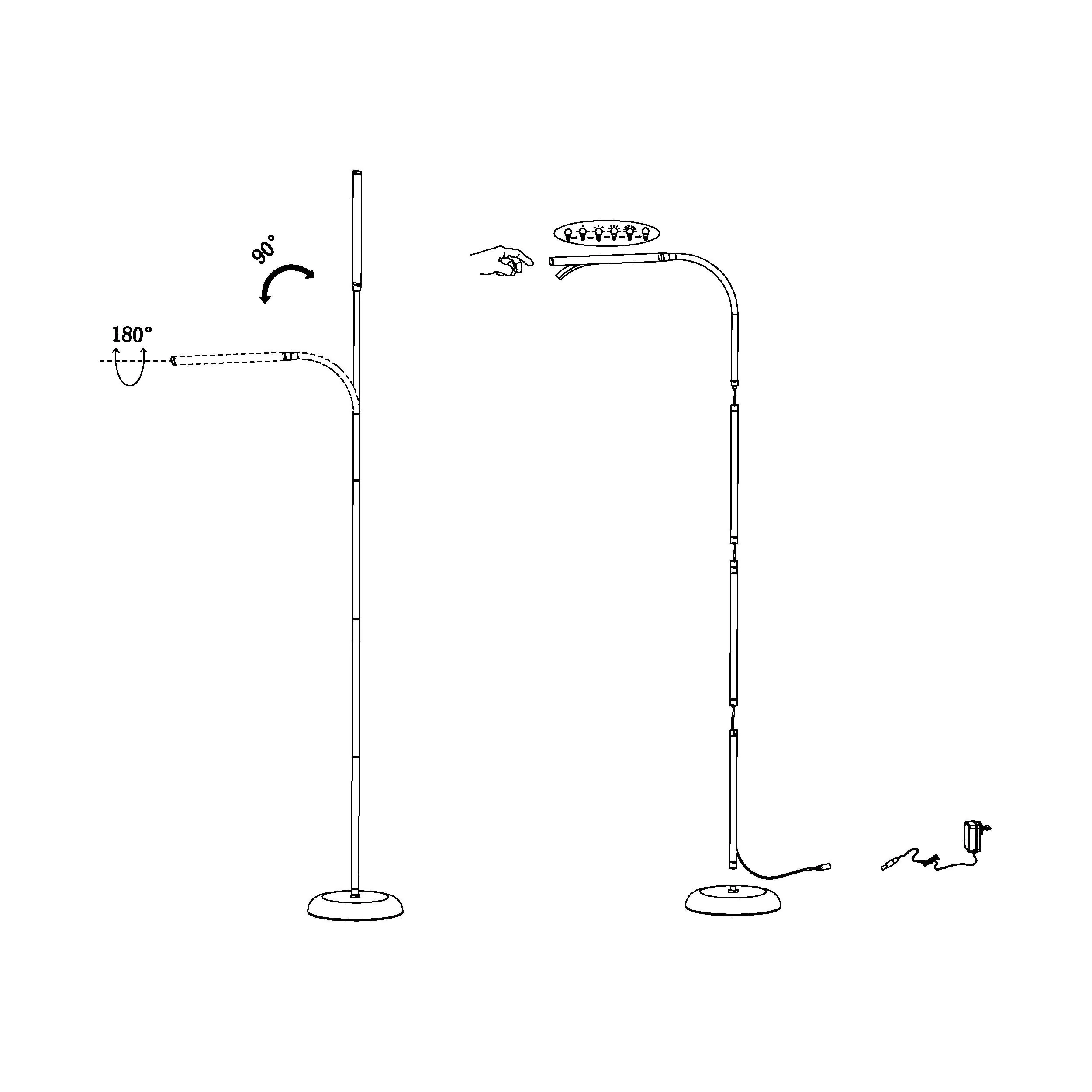 Eglo LED Stehleuchte Laroa schwarz 130 x 21,5 cm dimmbar, neutralweiß