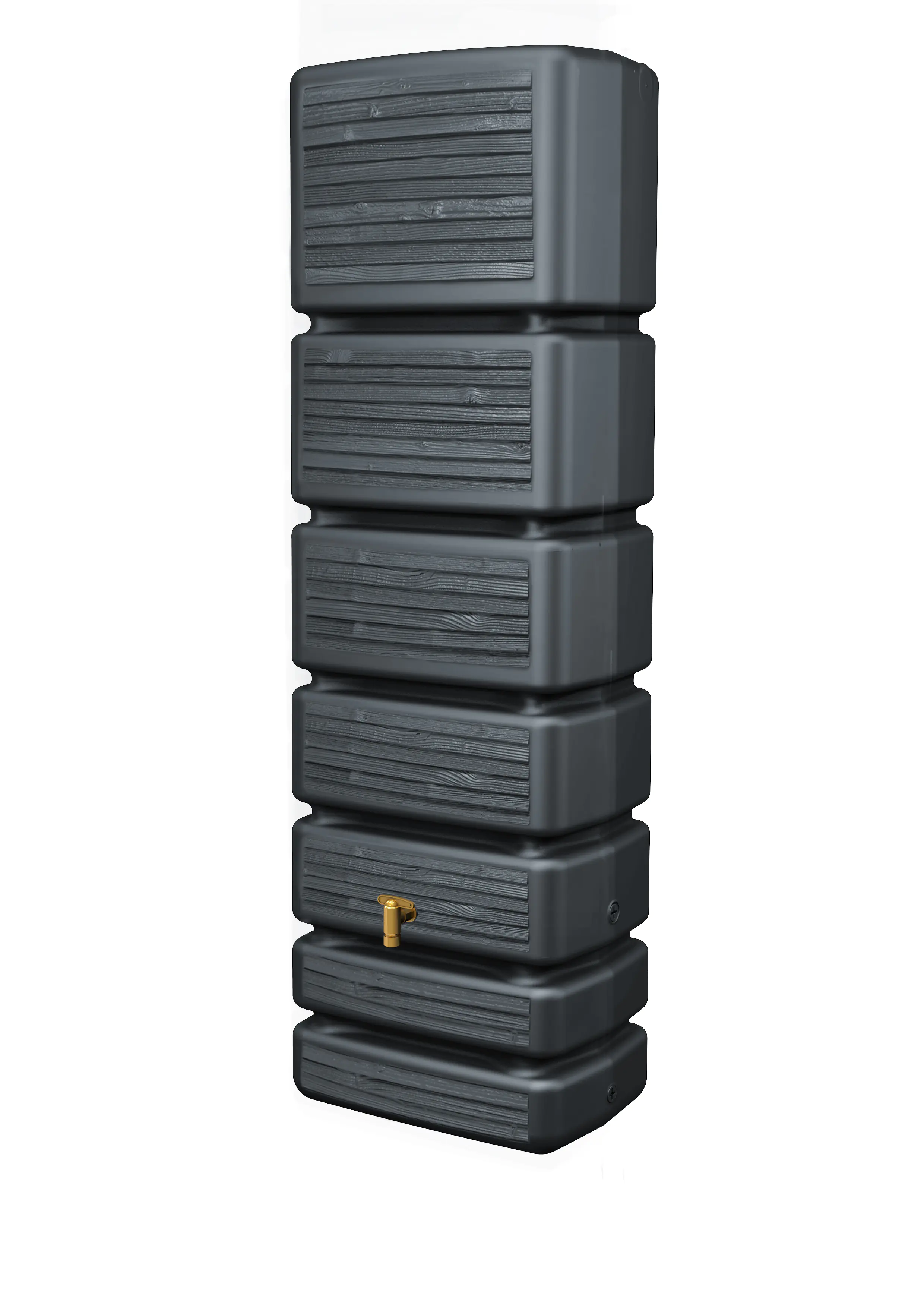 4rain Regenwasser-Wandtank Slim Wood Decor graphite grey 350 L