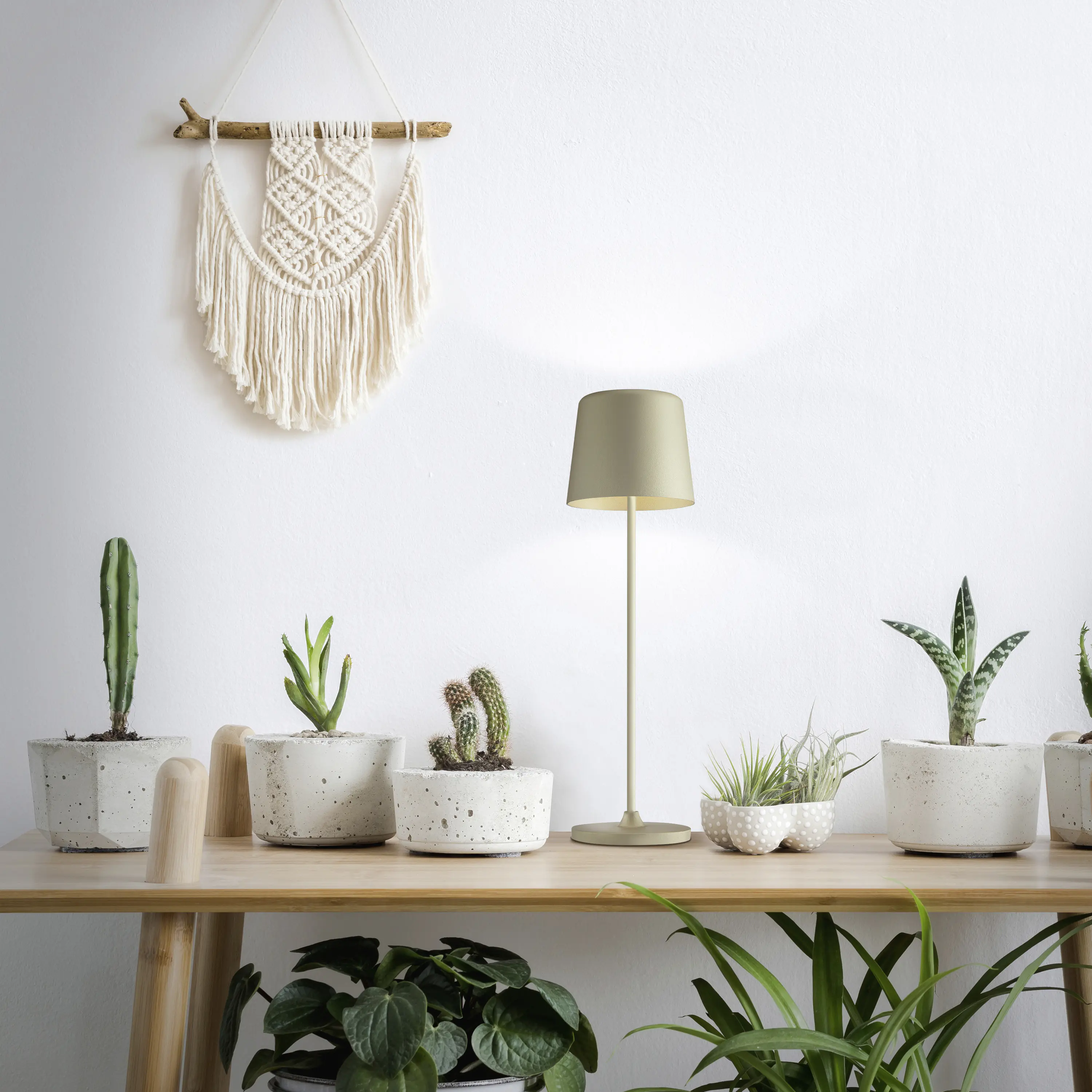 Brilliant LED Tischleuchte Kaami 2W 37 cm Metall cappuccino matt warmweiß