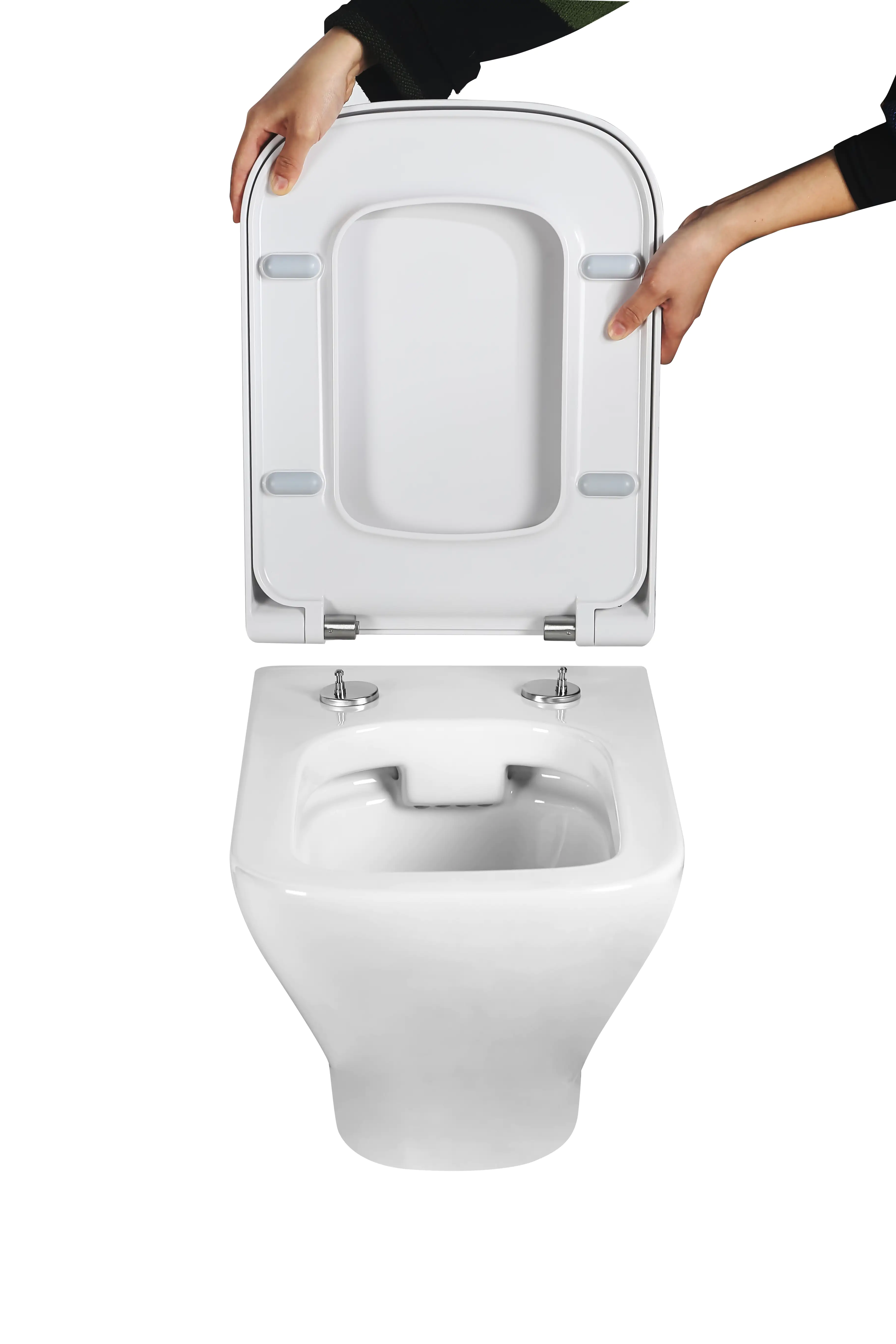 Primaster Wand WC spülrandlos Serena Tiefspüler weiß inkl. WC Sitz