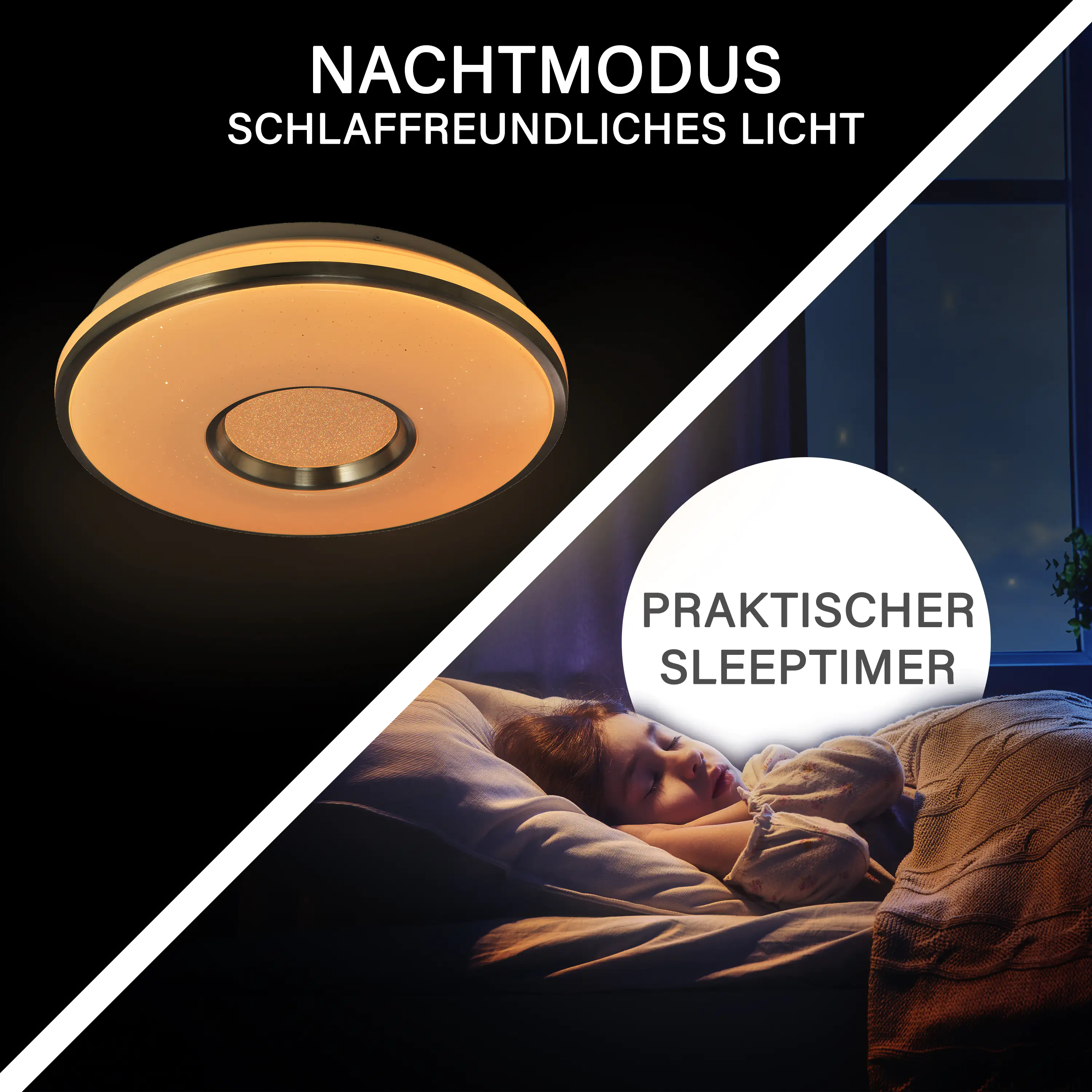 MegaLight LED Deckenleuchte ShiningStar Ø 39 cm RGBW