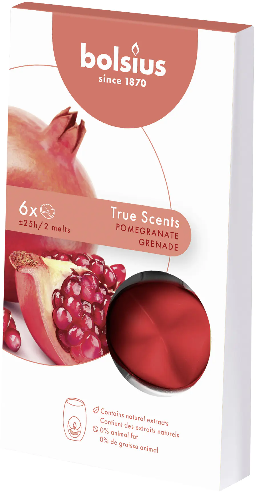 Bolsius Aromatic Wax Melts Granatapfel, 6er Pack
