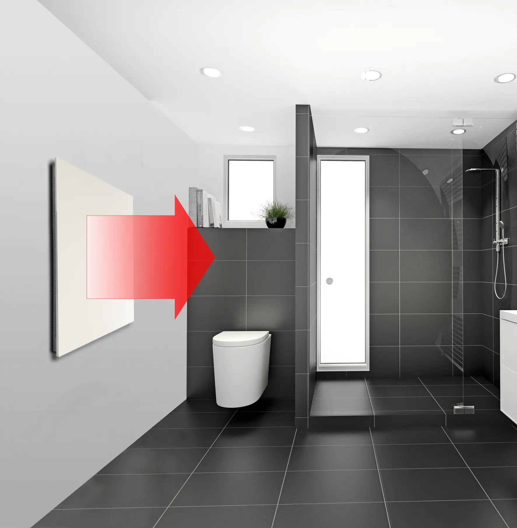 Bella Jolly Infrarot Glasheizkörper 60 x 80 cm 580 Watt, weiß