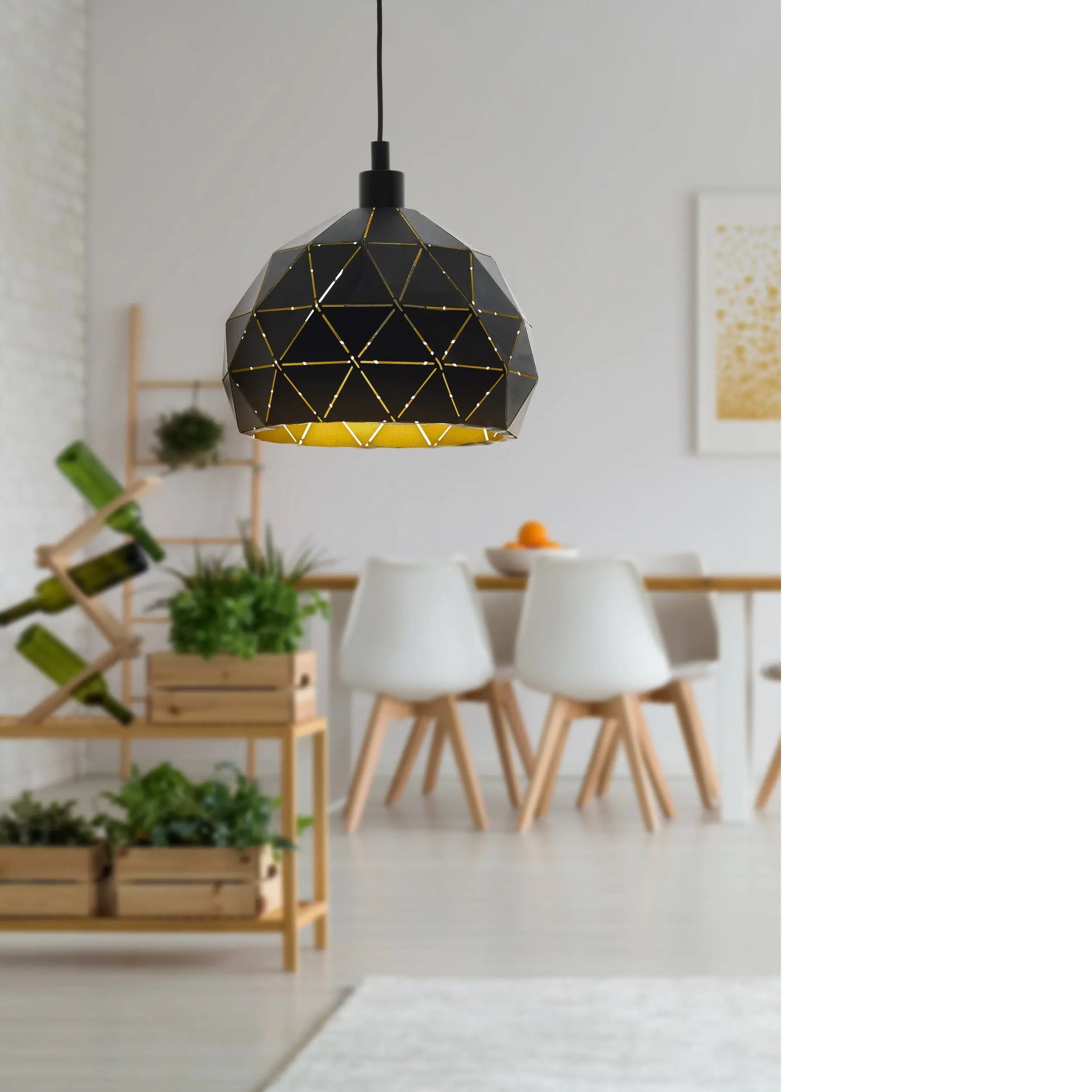 Eglo Pendelleuchte Roccaforte schwarz, gold