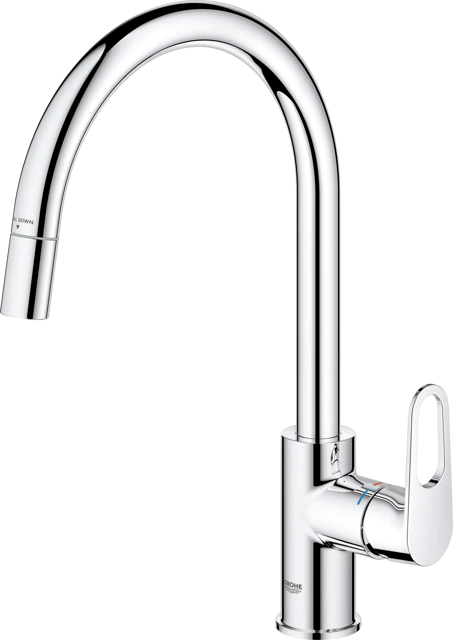 Grohe Küchenarmatur Start Flow verchromt mit herausziehbarer Brause