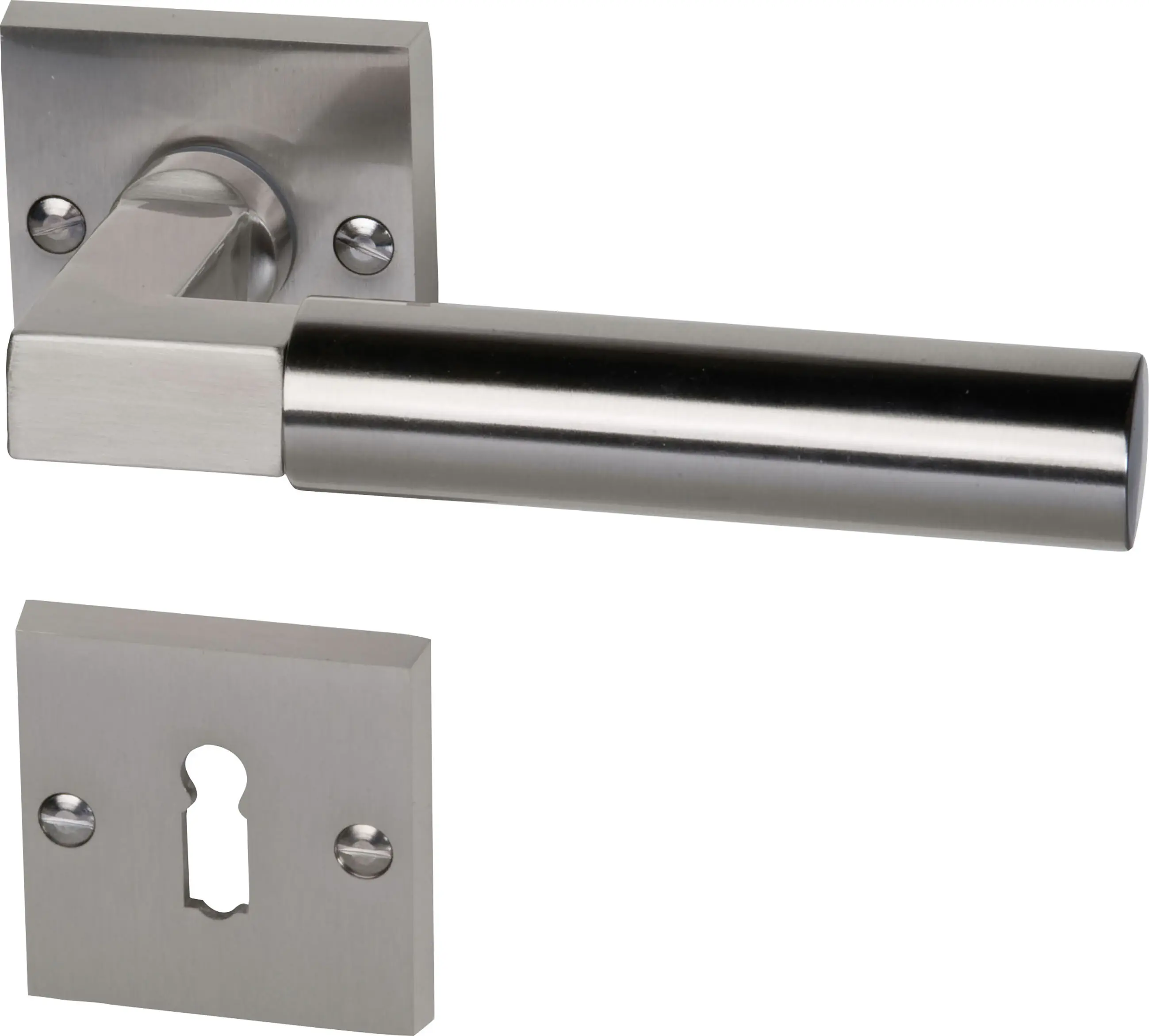 Südmetall Türgriff-Garnitur Rosette Aida BB Messing satiniert silber 52 x 52 mm 