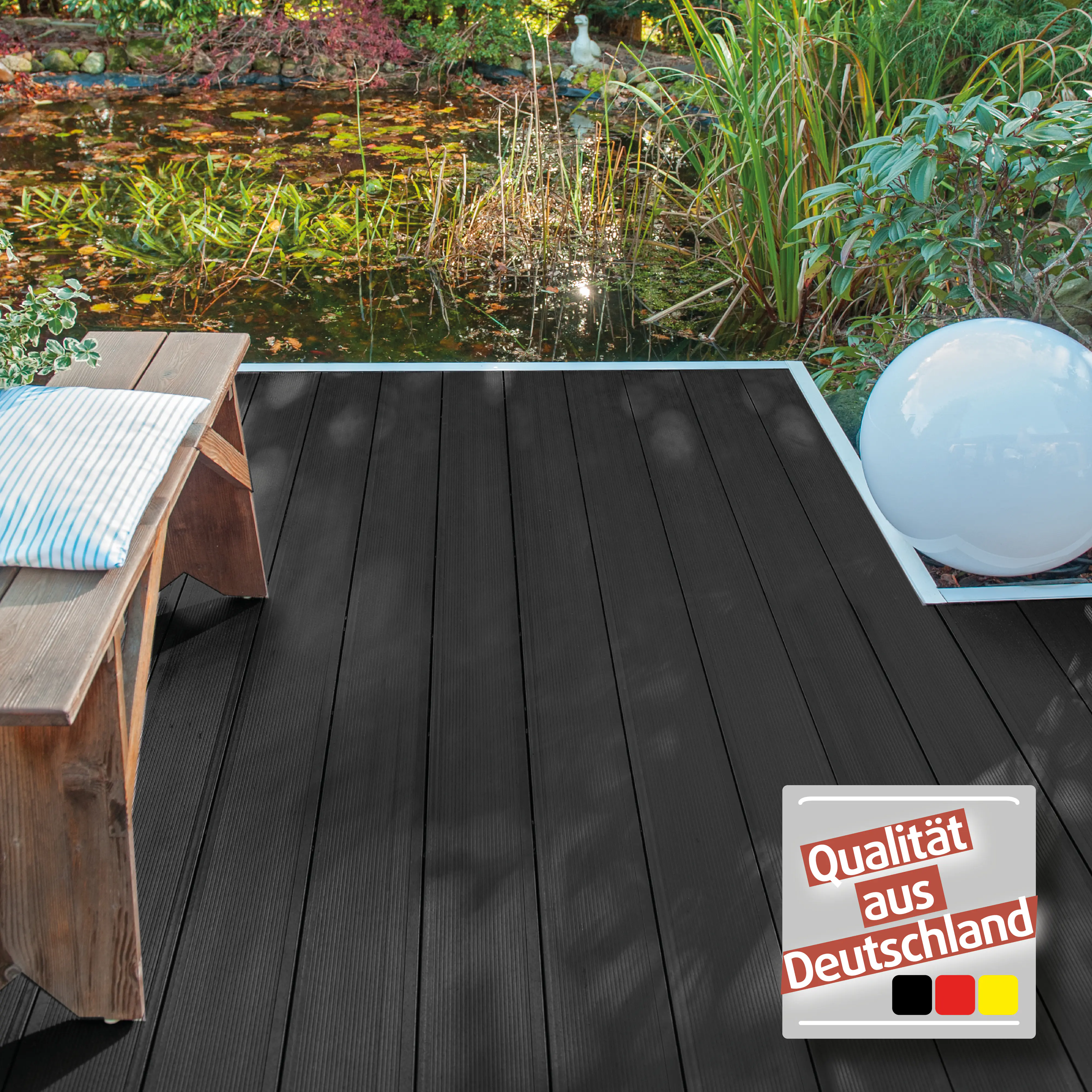 Kovalex WPC-Terrassendielen Kompett-Set anthrazit mattiert
