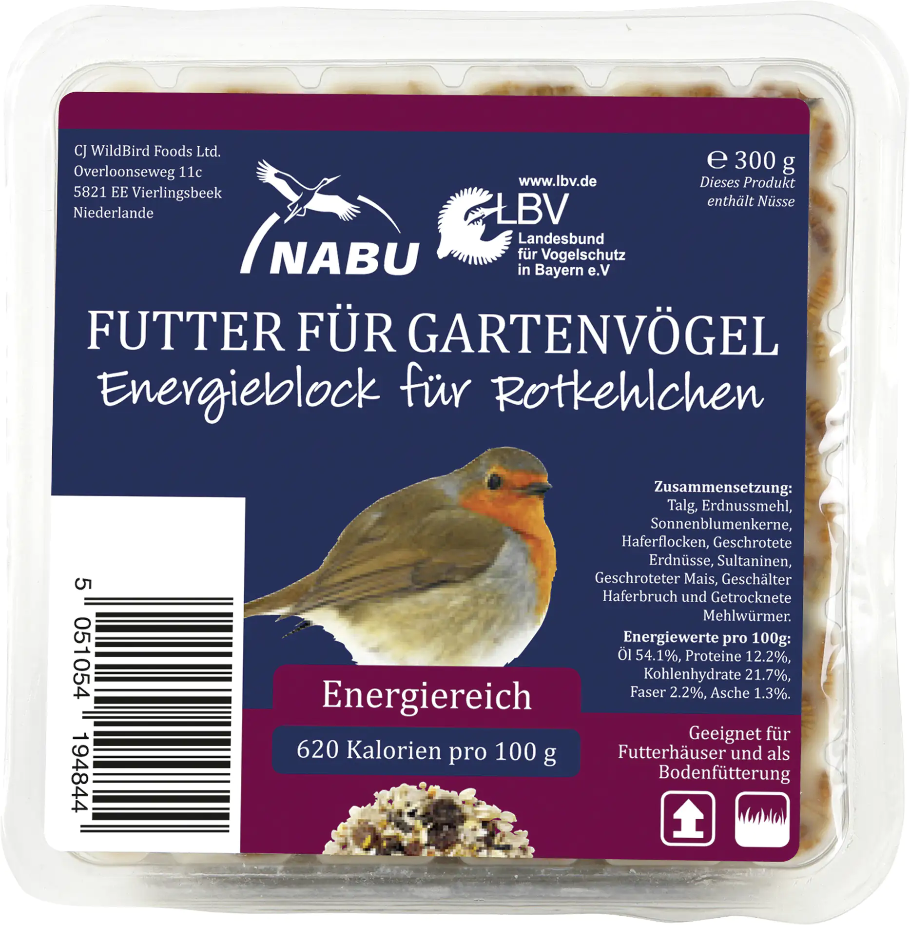 Energieblock für Rotkehlchen 300 g