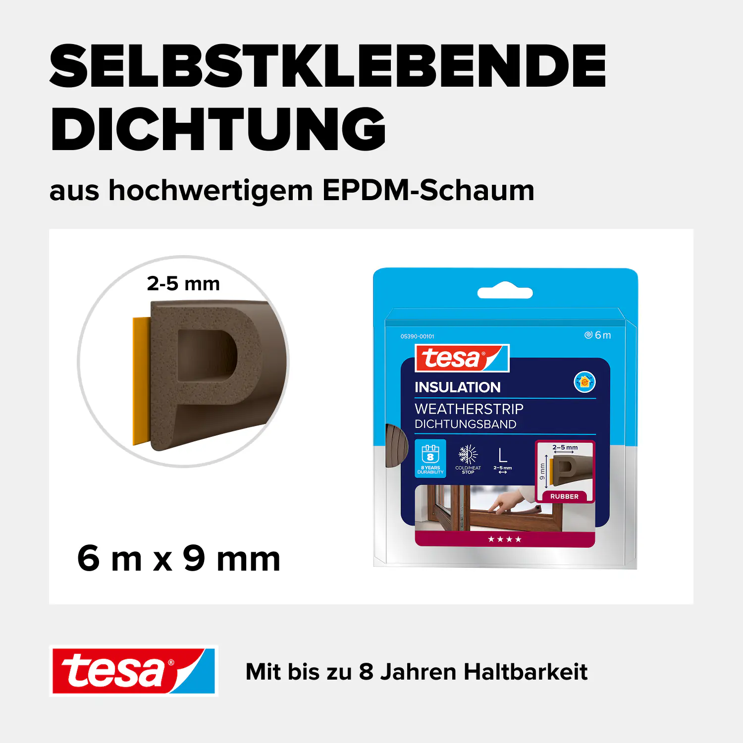 tesa Insulation P-Profil Classic 6 m, braun