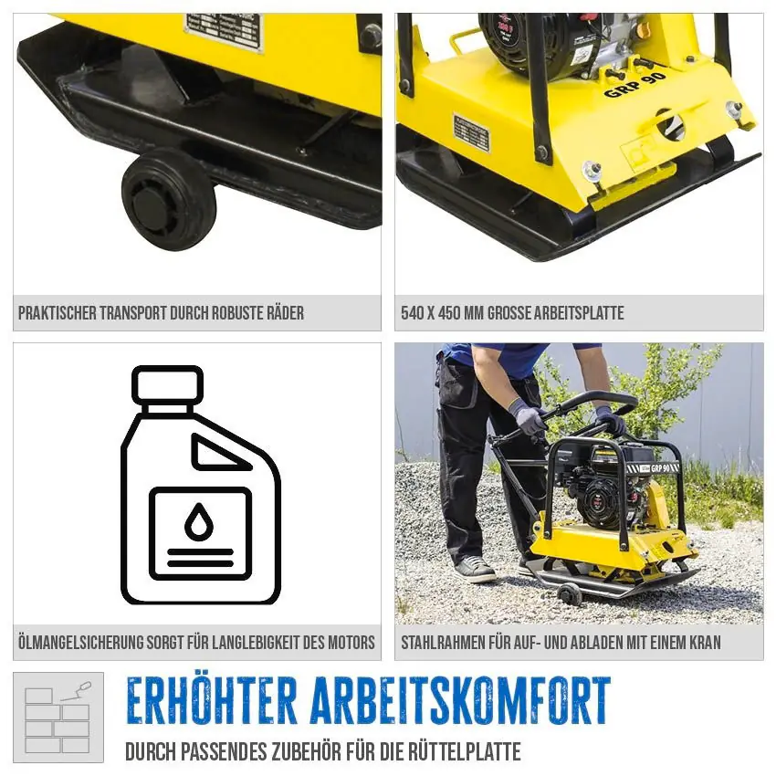 Güde Rüttelplatte GRP 90 4-Takt 4,1 KW Benzin