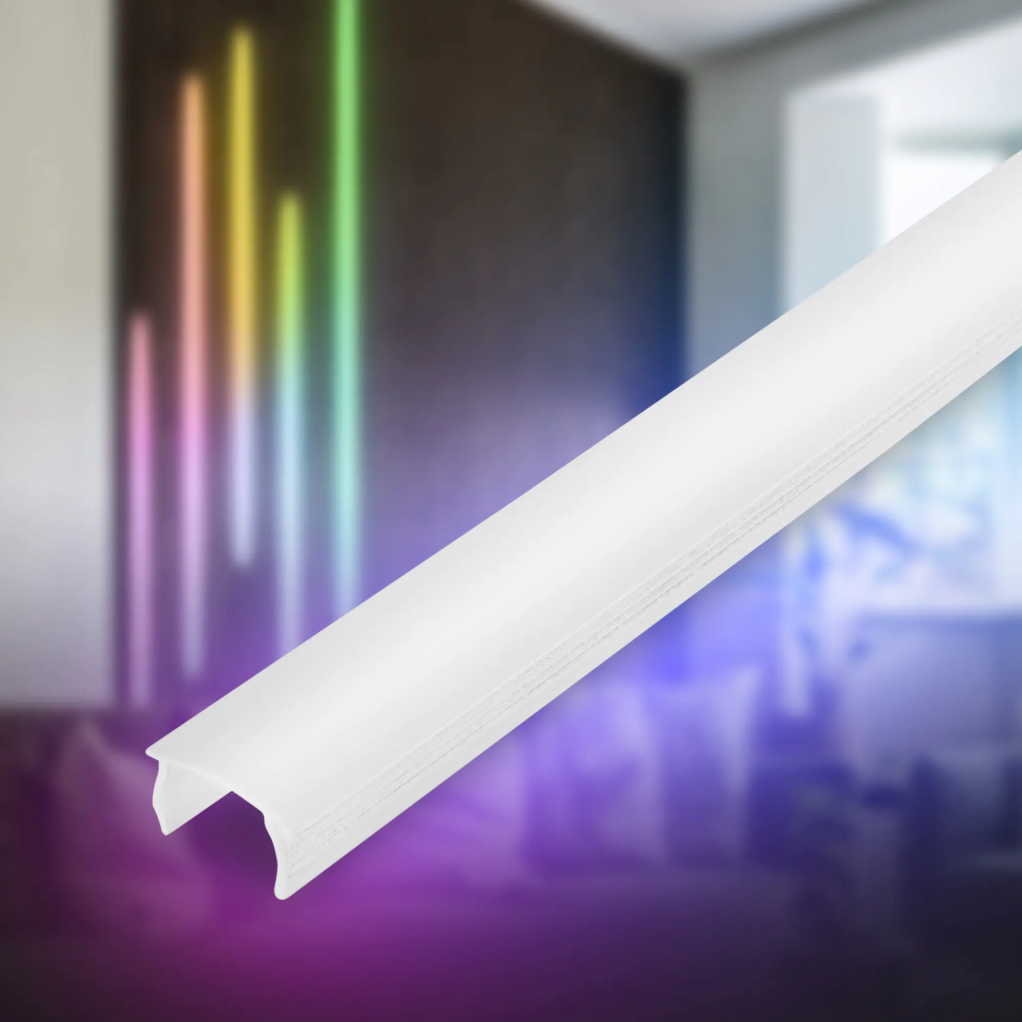PC Profil Diffusor für Akustikpaneele Kunstoff 130 cm Milchglas Optik 16-17 mm