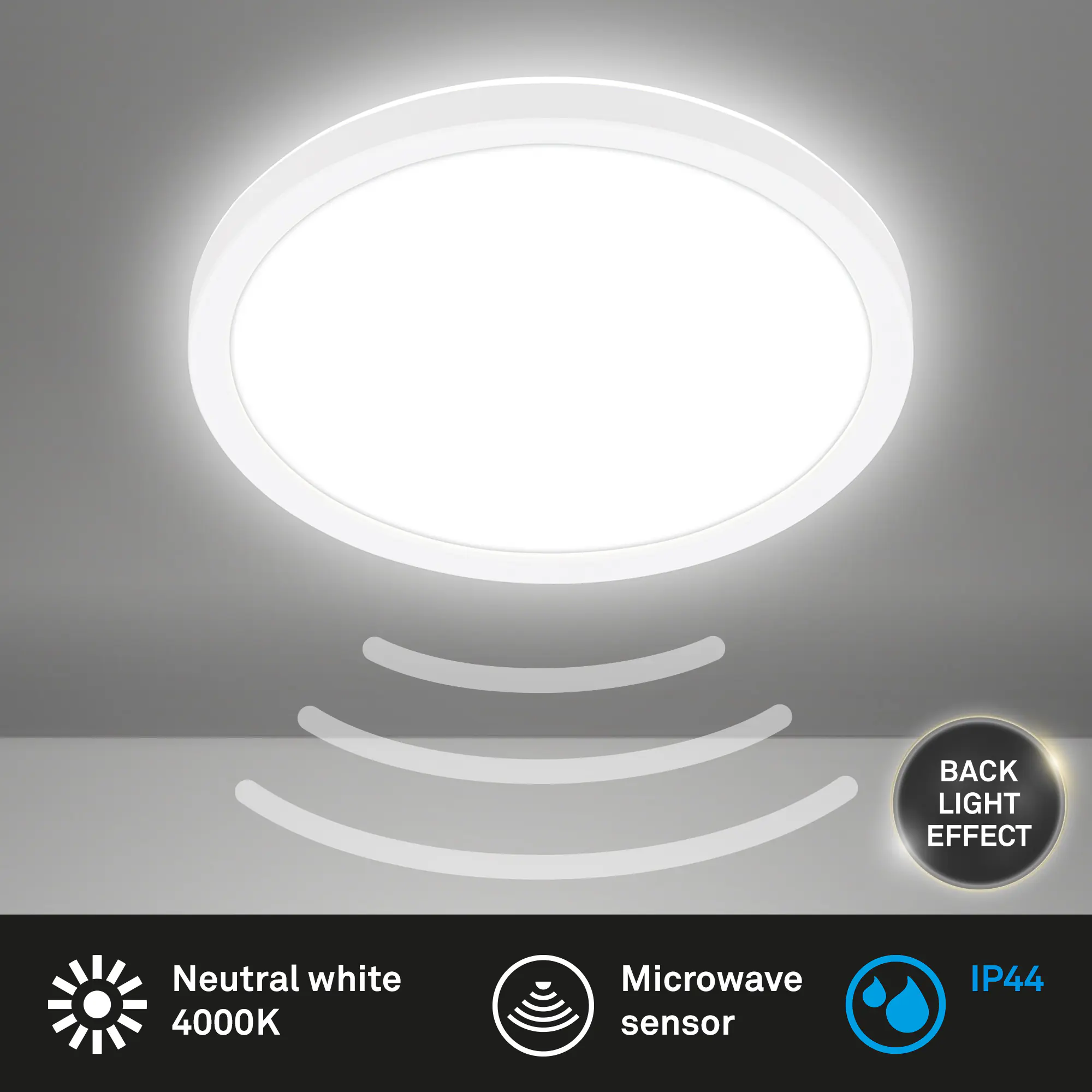 Briloner LED Deckenlampe Move 16W Ø 24 cm weiß Bewegungssensor neutralweiß