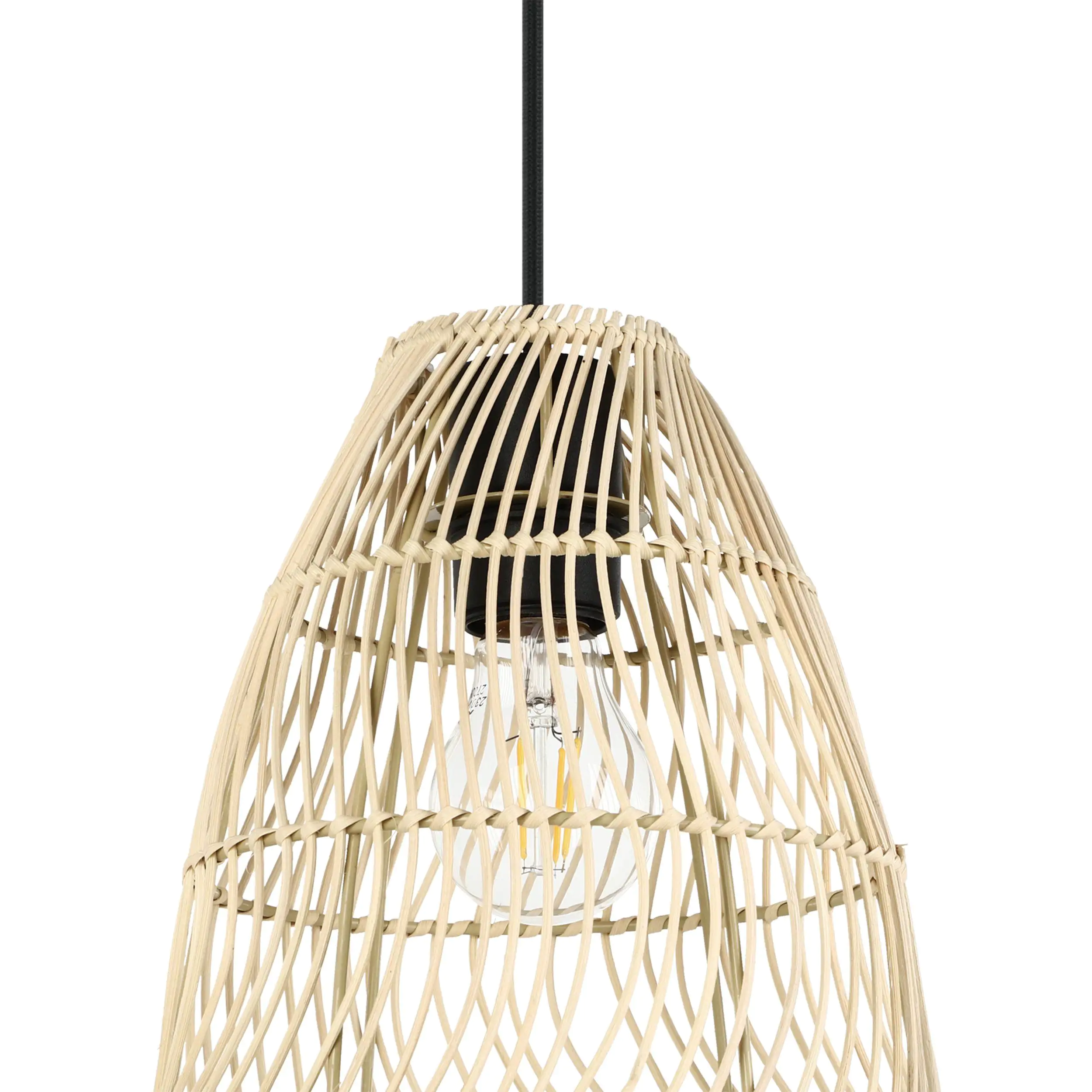Eglo 3er Pendelleuchte Ayesgarth schwarz natur 91 x 21 x 110 cm E27