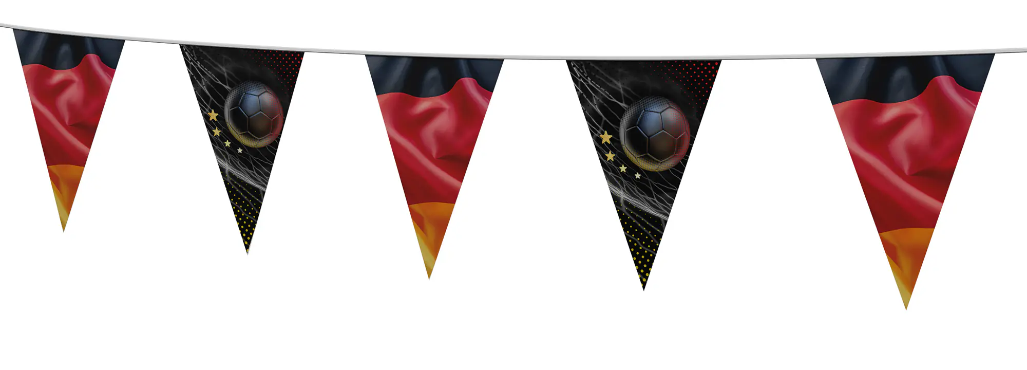 Wimpelkette Fußball 4 Sterne bunt 4 - 5 m
