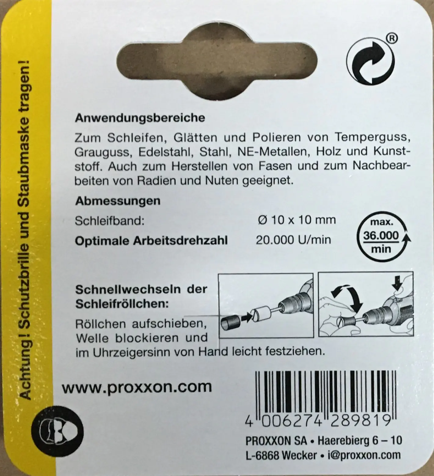 Proxxon Micromot Ersatzschleifbänder K150 mit 10 Schleifbändern