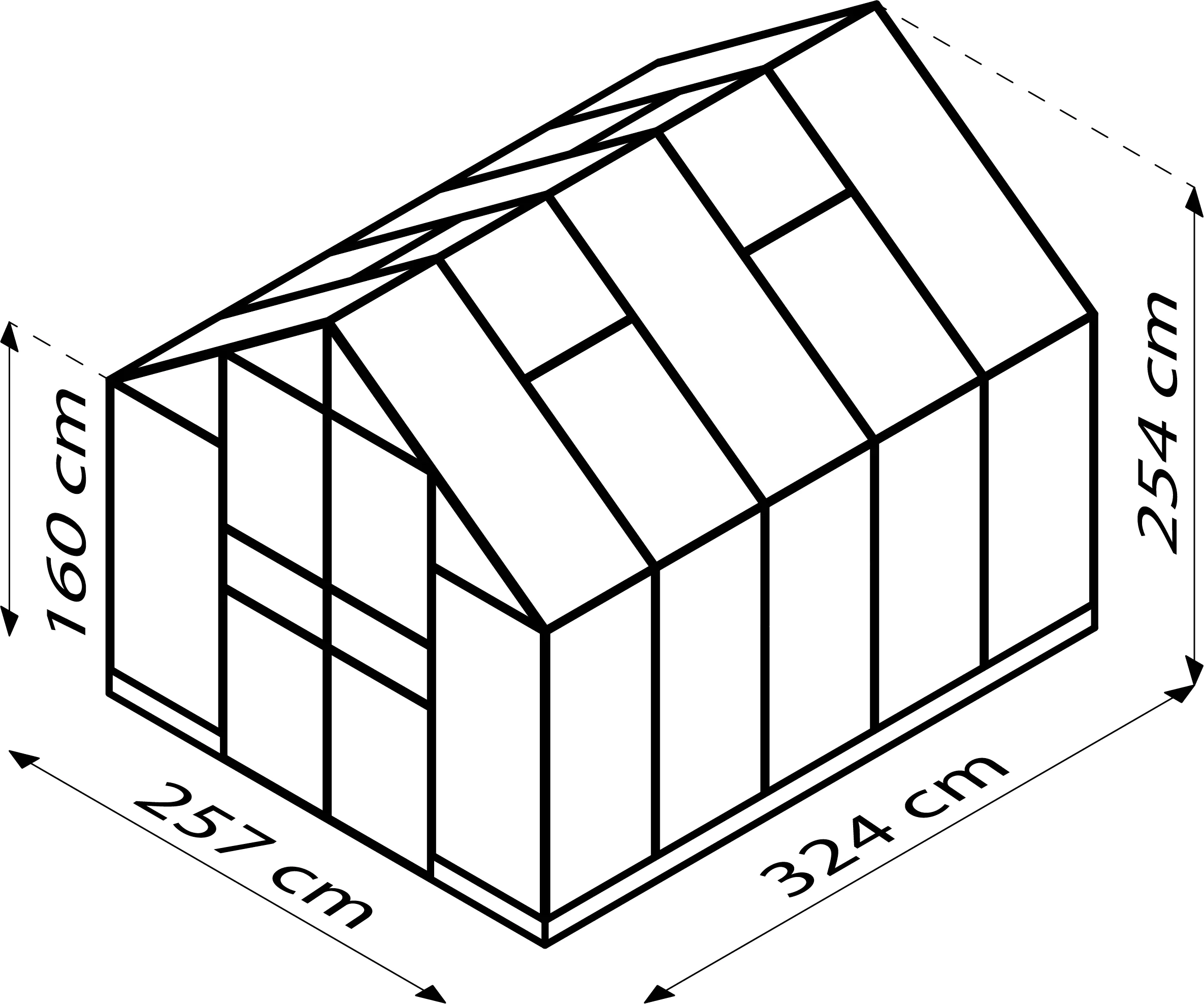Vitavia Gewächshaus Domus 8300 257 x 324 cm 3 mm ESG
