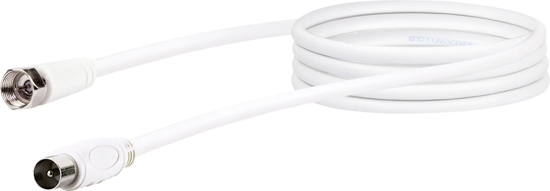 Schwaiger SAT Antennen Adapter Kabel KVCK161 532 (75dB) F IEC weiß, 1,5m, 1x F Stecker / 1x IEC Stec