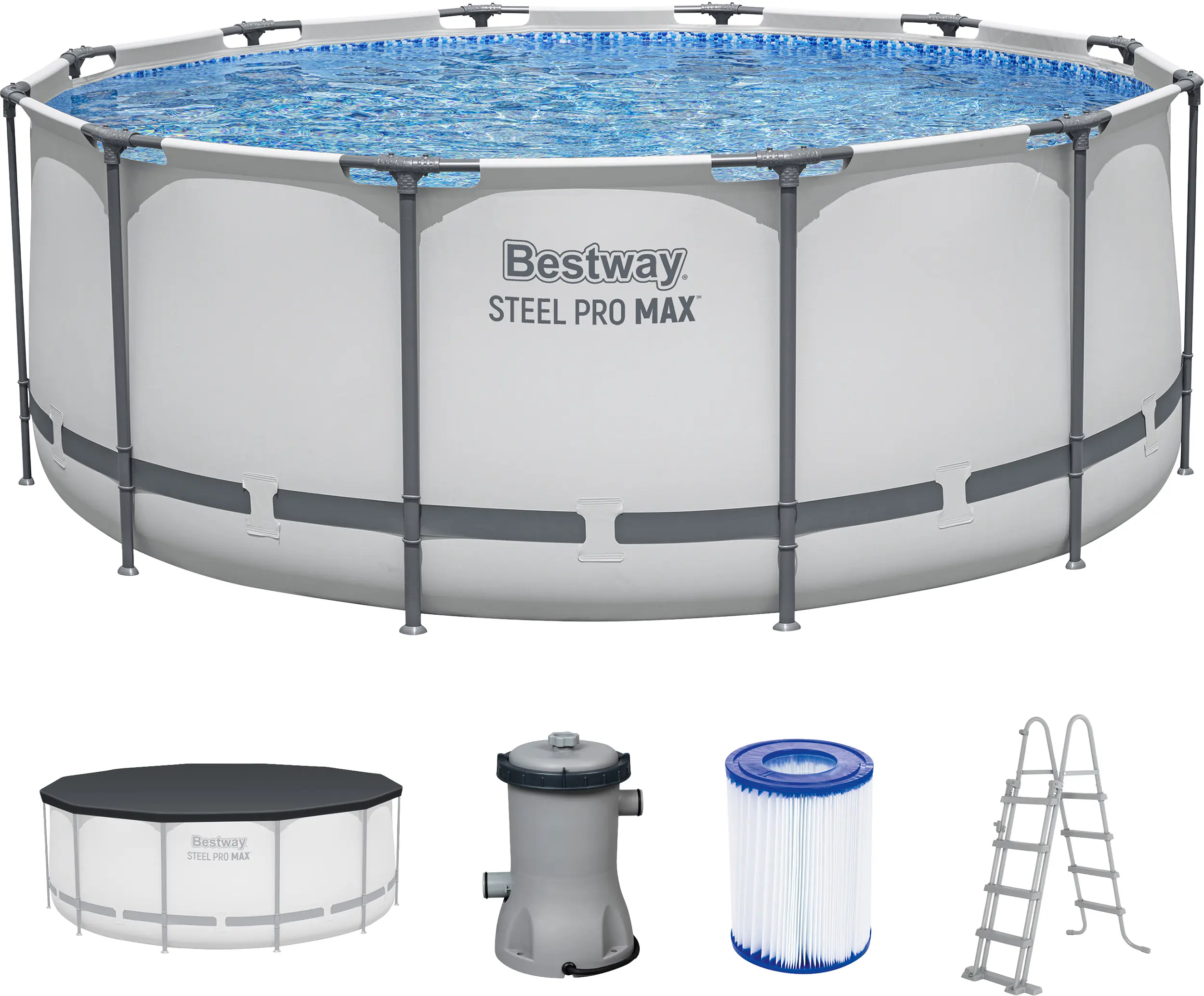 Bestway Steel Pro Max Frame Pool Komplett-Set Ø 366 x 122 cm