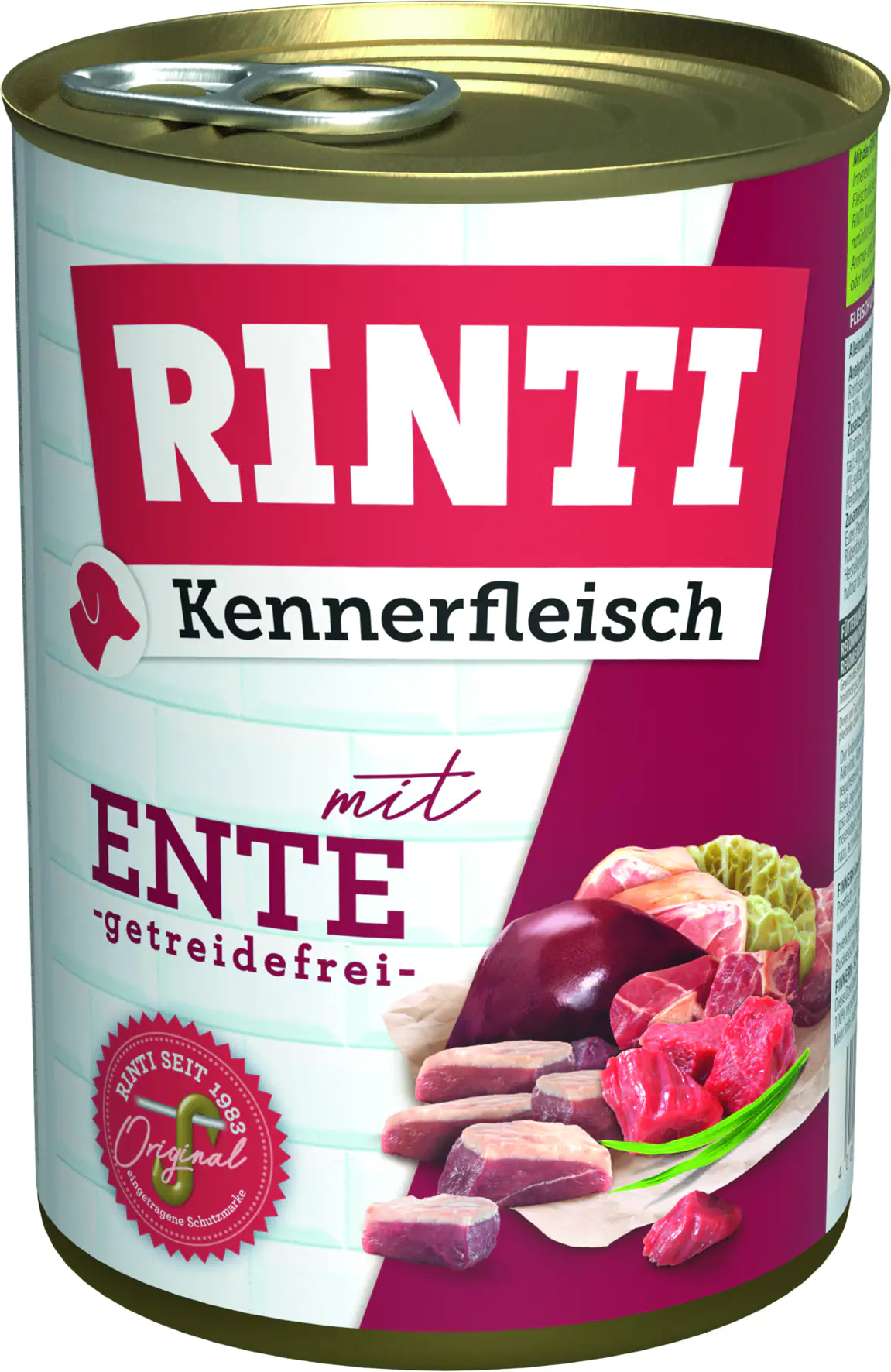 Rinti Kennerfleisch Hundenassfutter Adult getreidefrei 400 g Ente bei Kartonabnahme