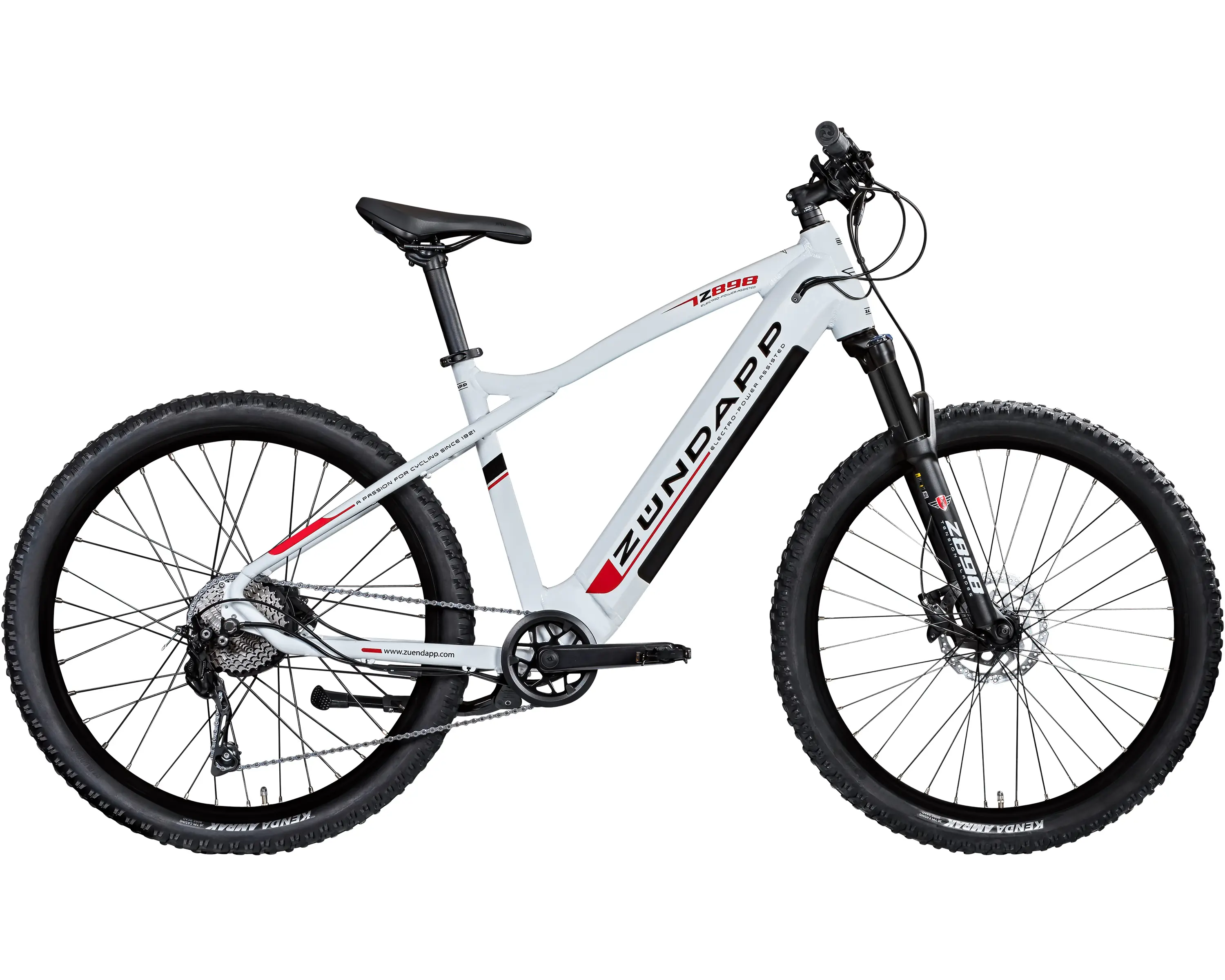 Zündapp E-Bike MTB Z898 27,5 Zoll 10-Gang Deore 540 Wh weiß rot 