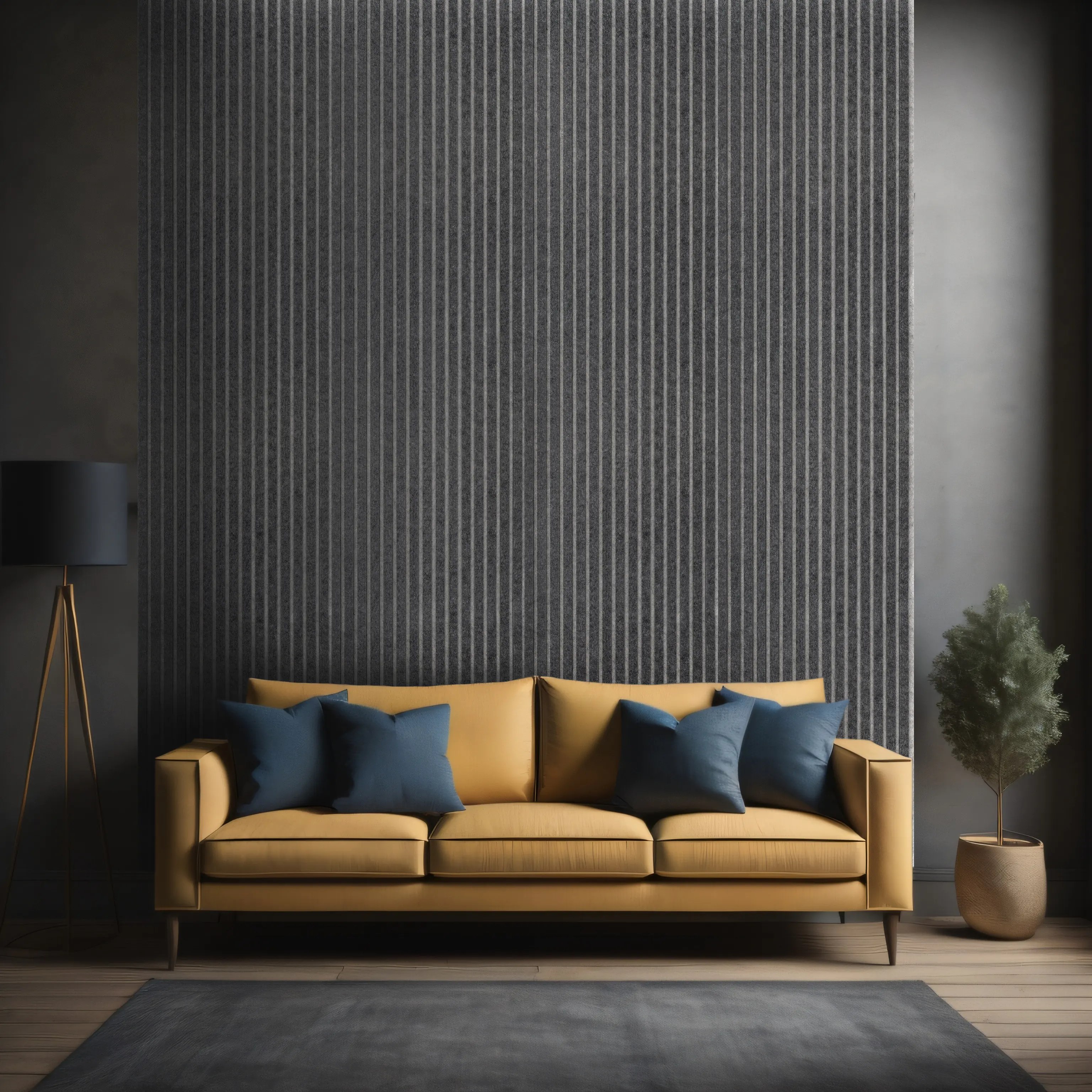 Kosche Akustikpaneel 240 x 56 x 1,8 cm dunkelgrau