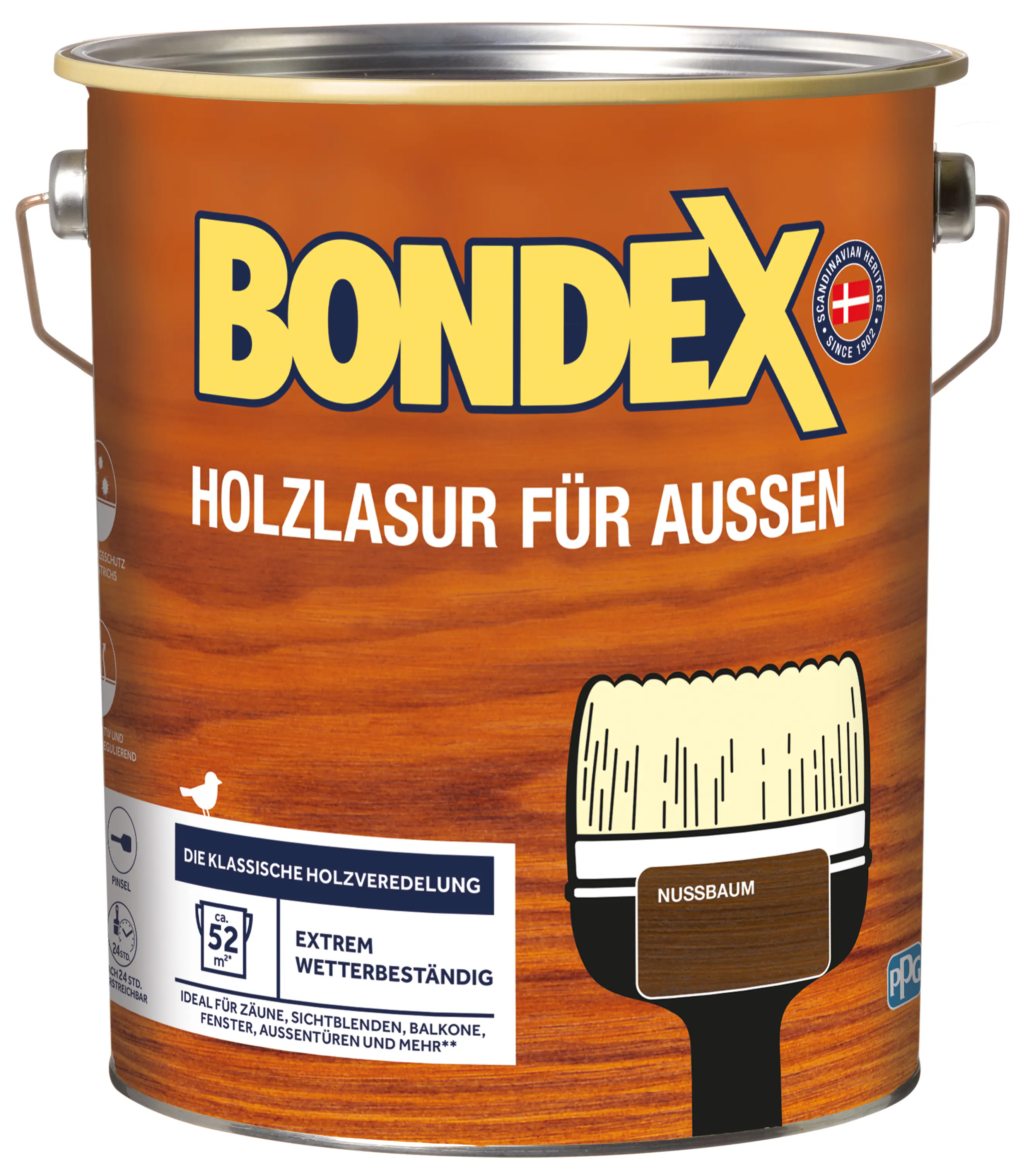 Bondex Holzlasur für Außen 4 L nussbaum