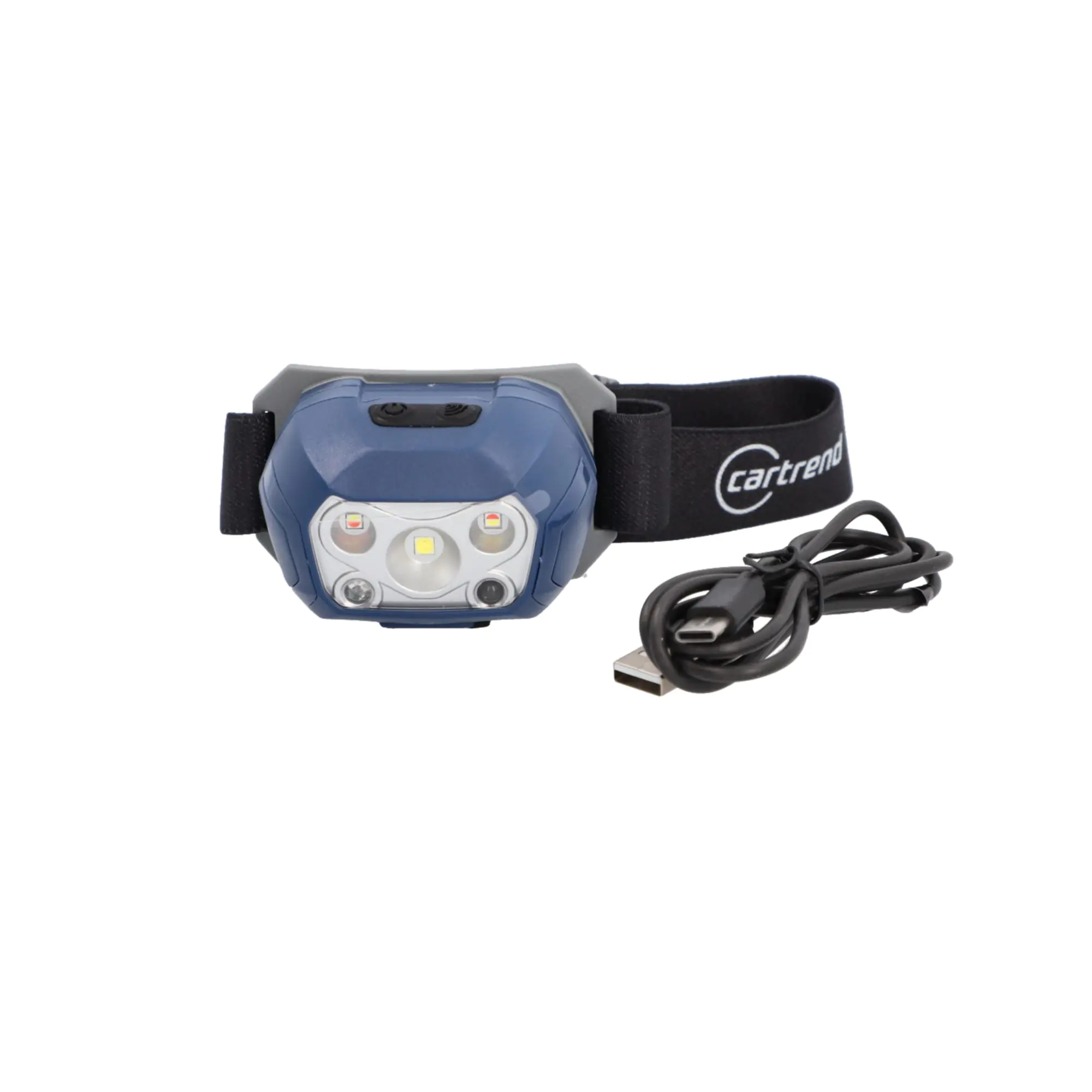Cartrend LED-Stirnlampe 400 Lumen schwarz-blau