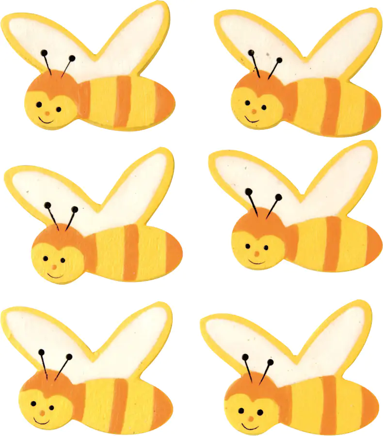 Glorex Streuteile Bienen 6 Stück, gelb