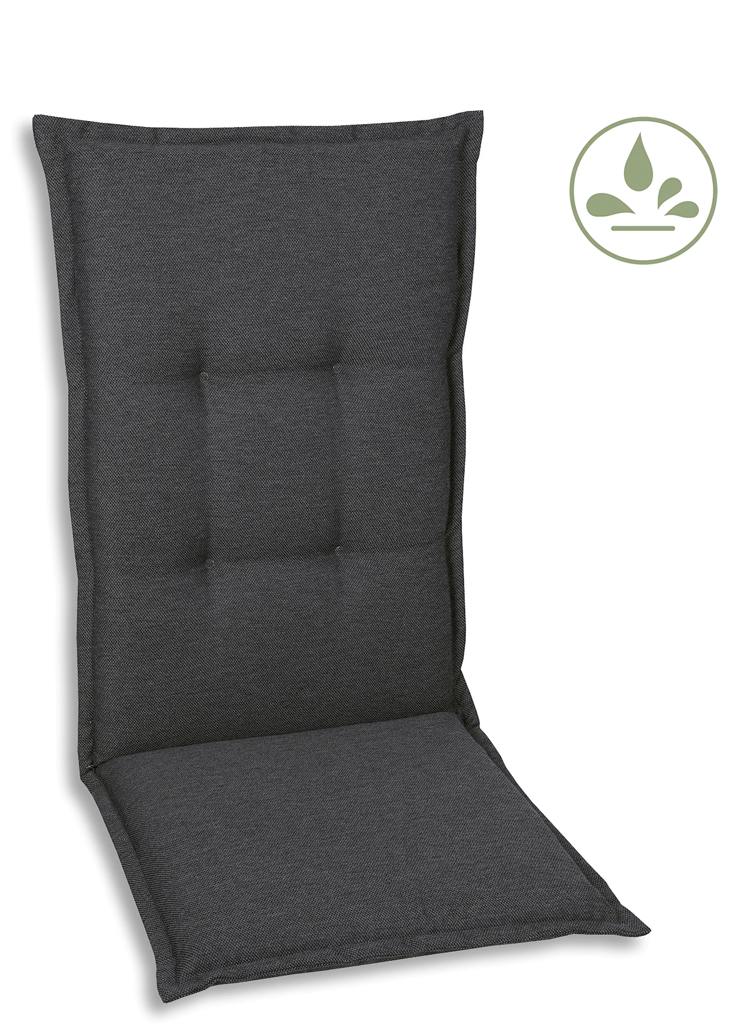GO-DE Mittellehner-Auflage 108 cm x 50 cm x 7 cm, grau, anthrazit