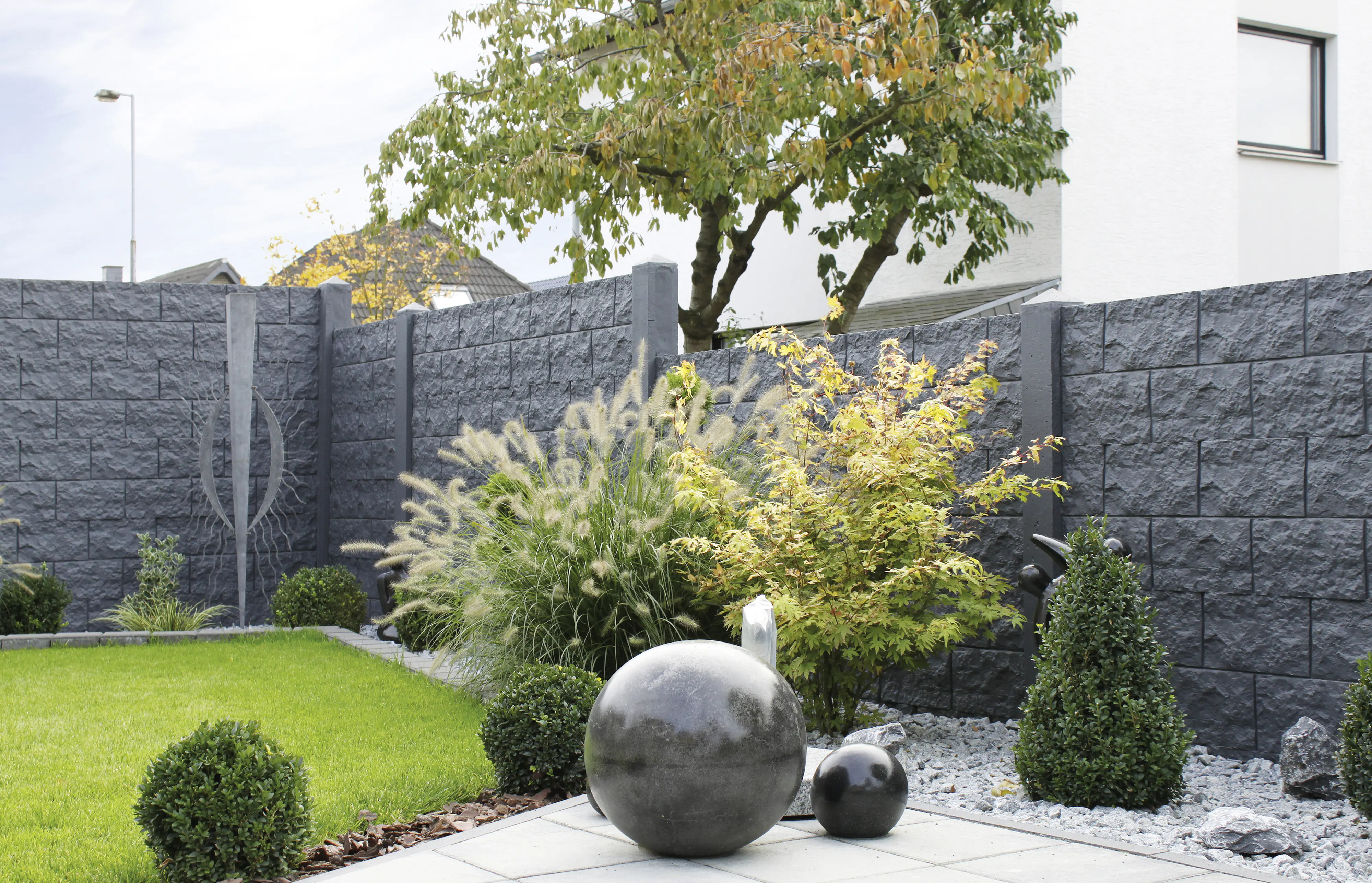 Betonzaun Erweiterungsset Casa Borsika mit Zwischenpfosten 193 cm 