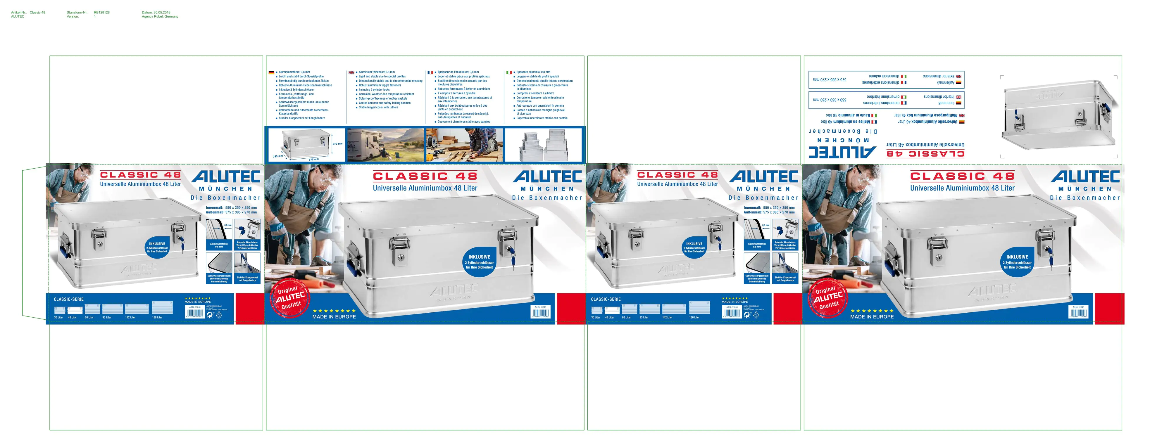 Alutec Aluminiumbox Classic S 58 x 39 x 27 cm
