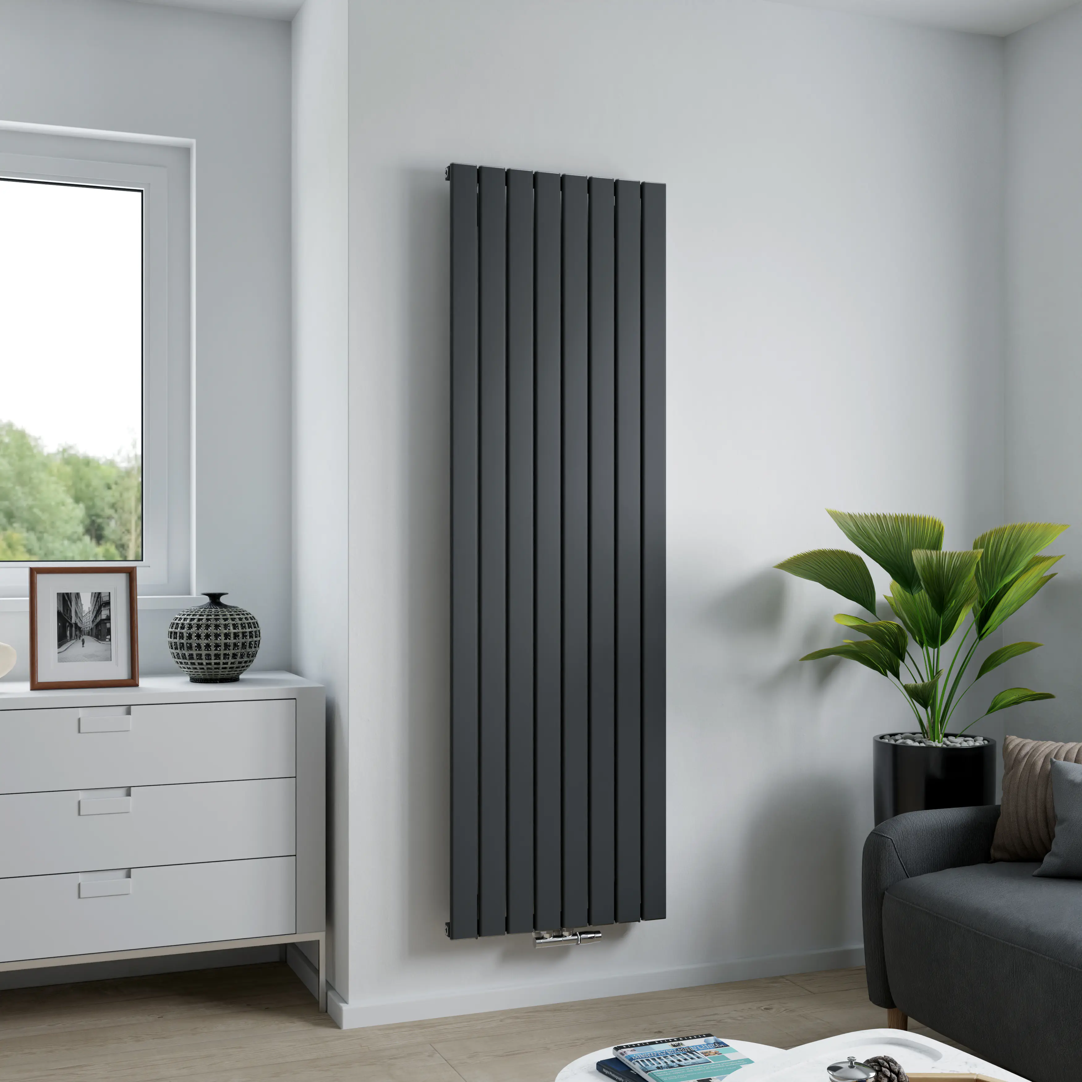 Ximax Design-Heizkörper Levis 180 x 55,5 cm 1097 Watt anthrazit Struktur