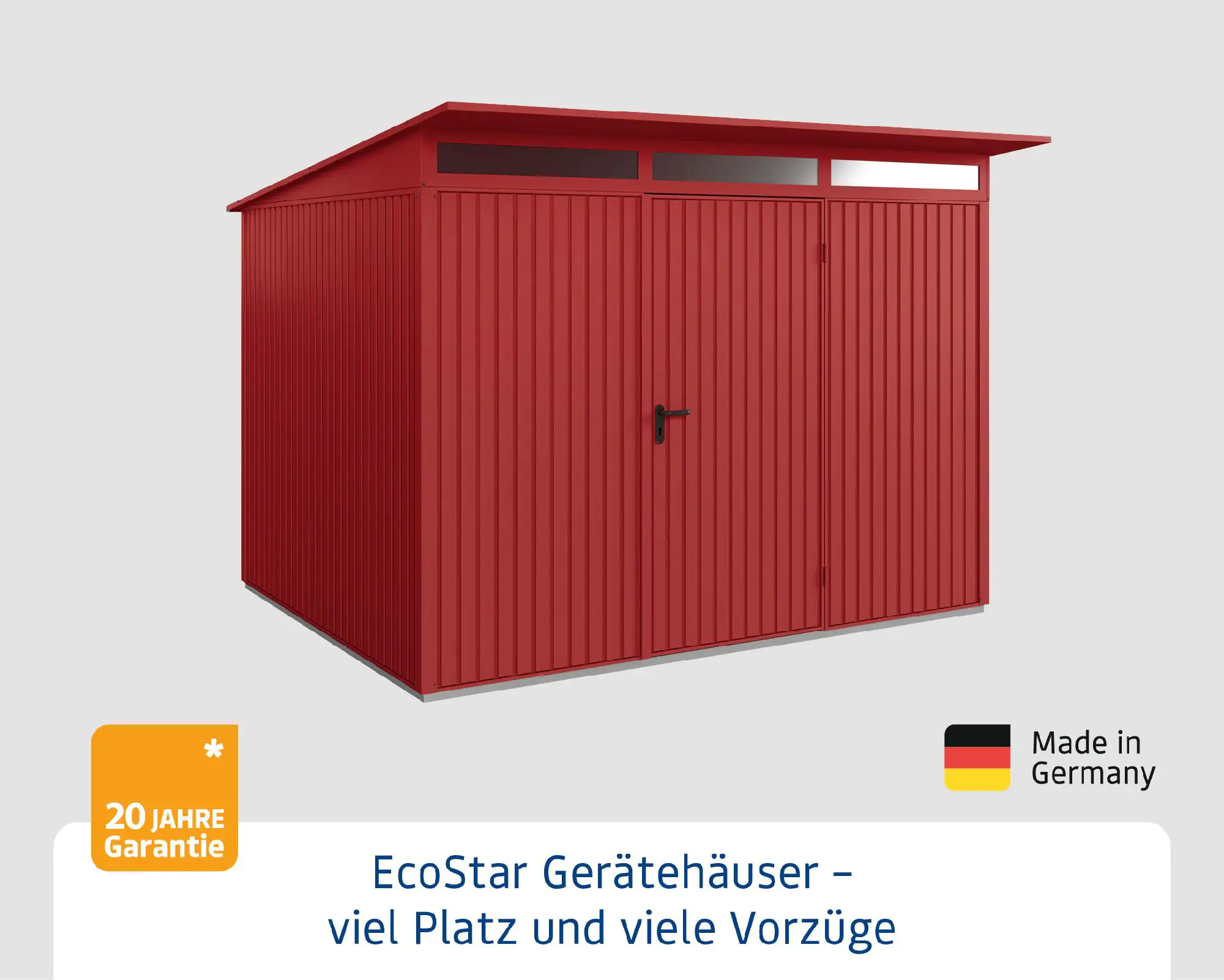 EcoStar Gerätehaus Trend-P Typ 3 purpurrot 312,7 x 283,4 x 232,3 cm