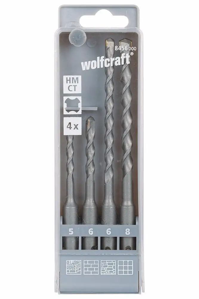 Wolfcraft Hammer-Schlagbohrer-Set HM Standard SDS-plus Ø 5 - 8 mm 4-teilig
