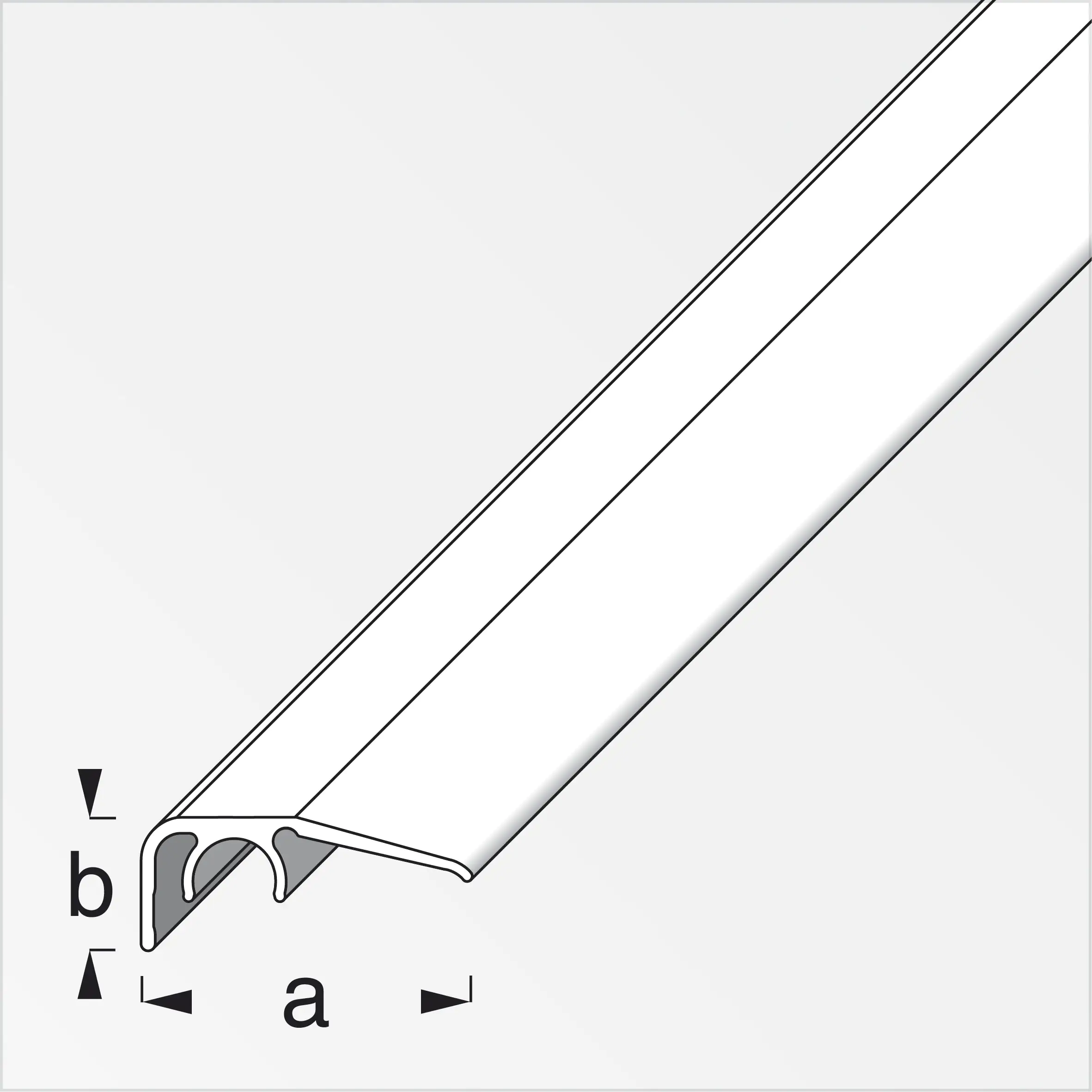 alfer Abschluss-Profil, 12,5 mm 2 m, 32 x 12.5 mm Alu eloxiert schwarz