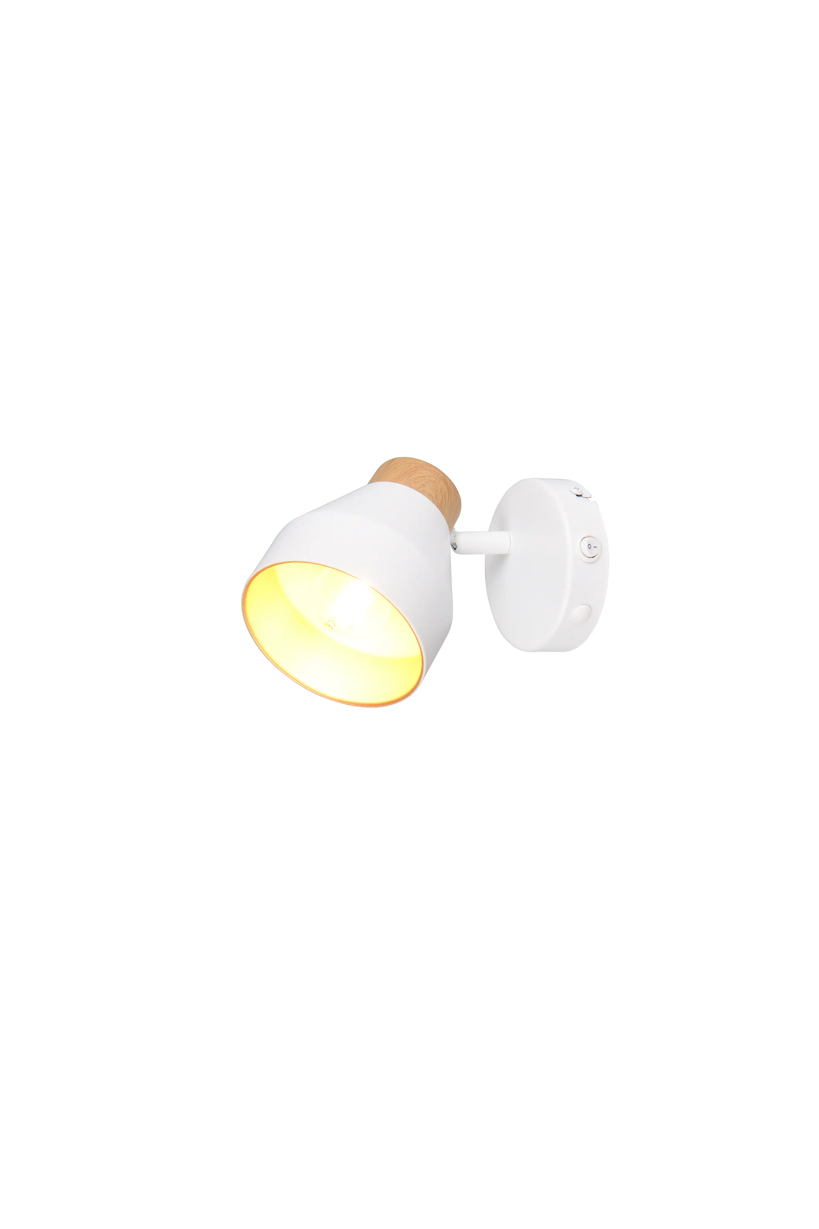 Trio Wandlampe 1er Spot Valentin Ø 11 x 19 cm weiß matt/natur