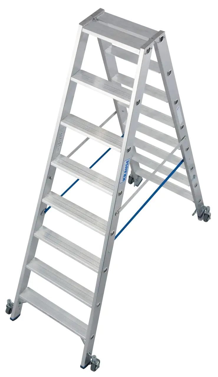 krause Aluminium-Doppelleiter STABILO fahrbar 3,40 m