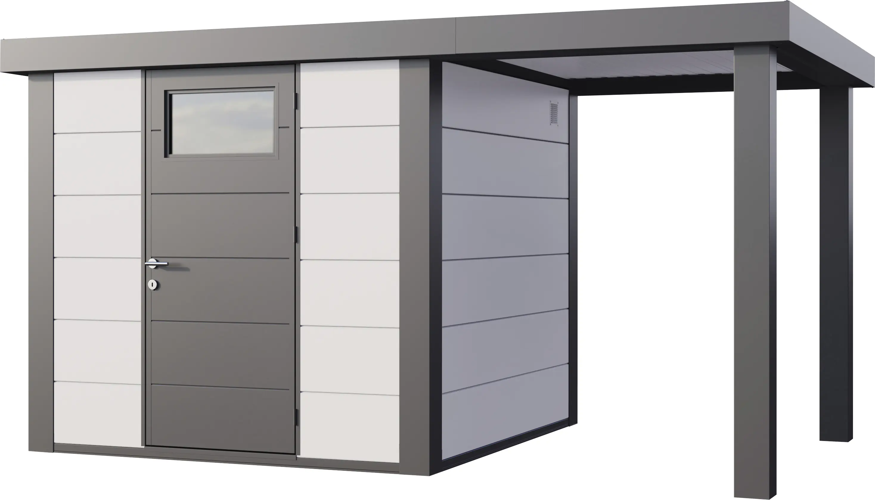 Telluria Gerätehaus Classico Open Lounge S 2424 rechts weiß 406 x 238 cm